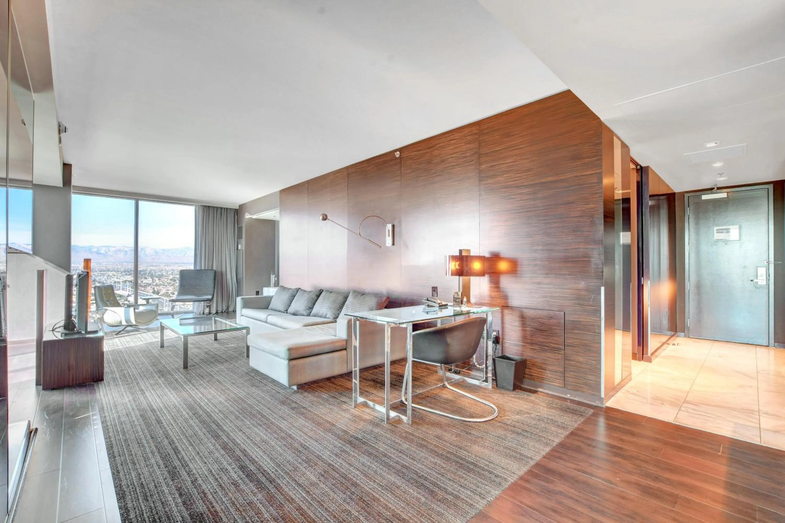 Living room in Private Luxury Panoramic Suite at Palms Place