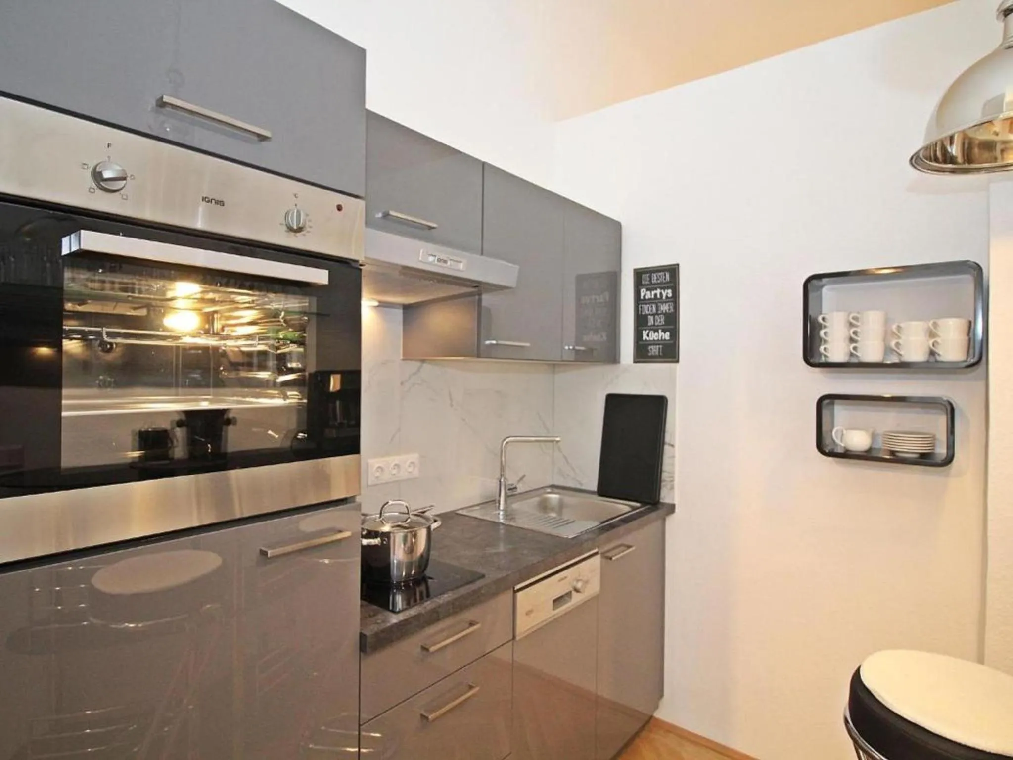 Kitchen or kitchenette in Ferienwohnung Kings