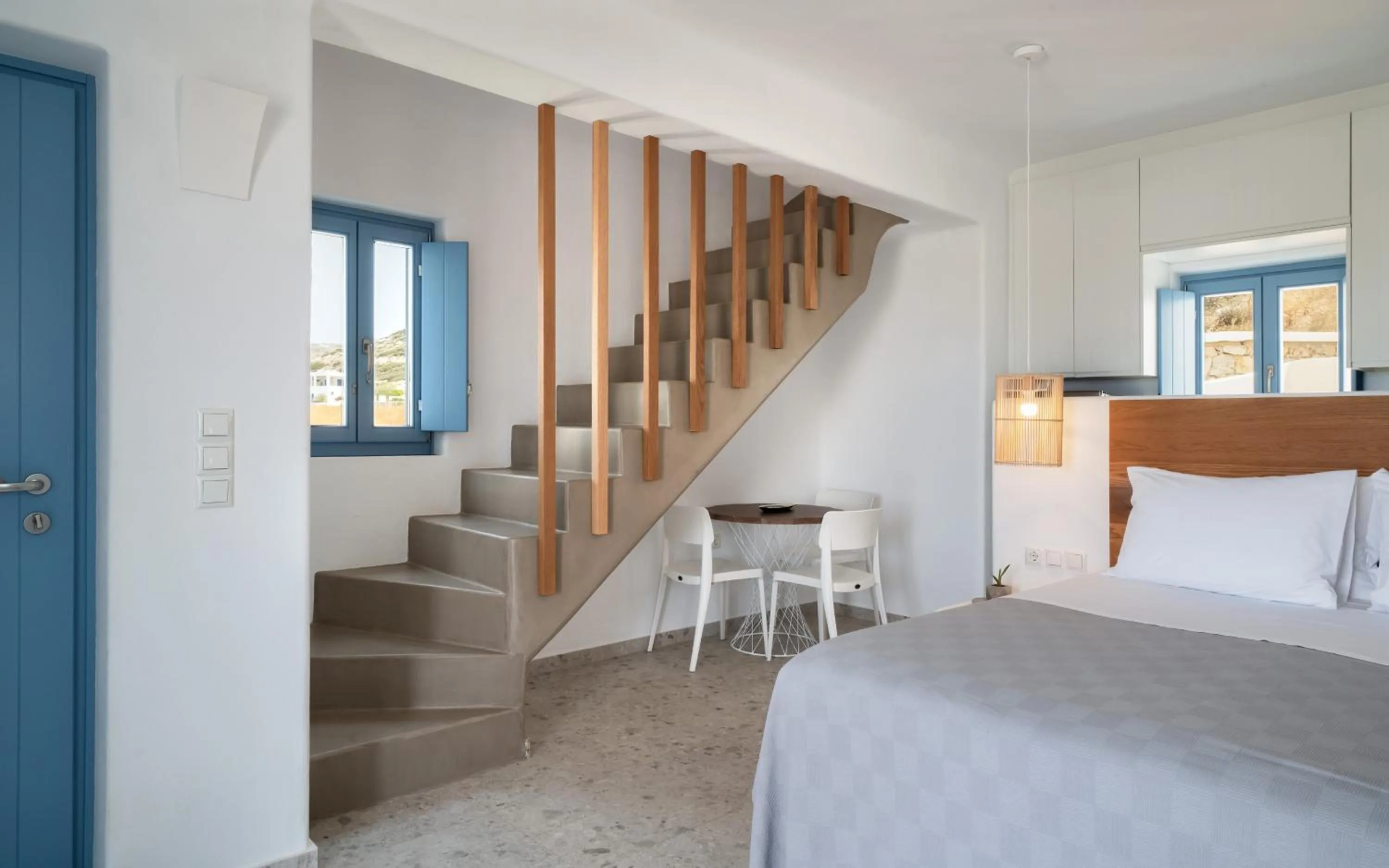 Bed in Camvillia Donoussa Village Suites