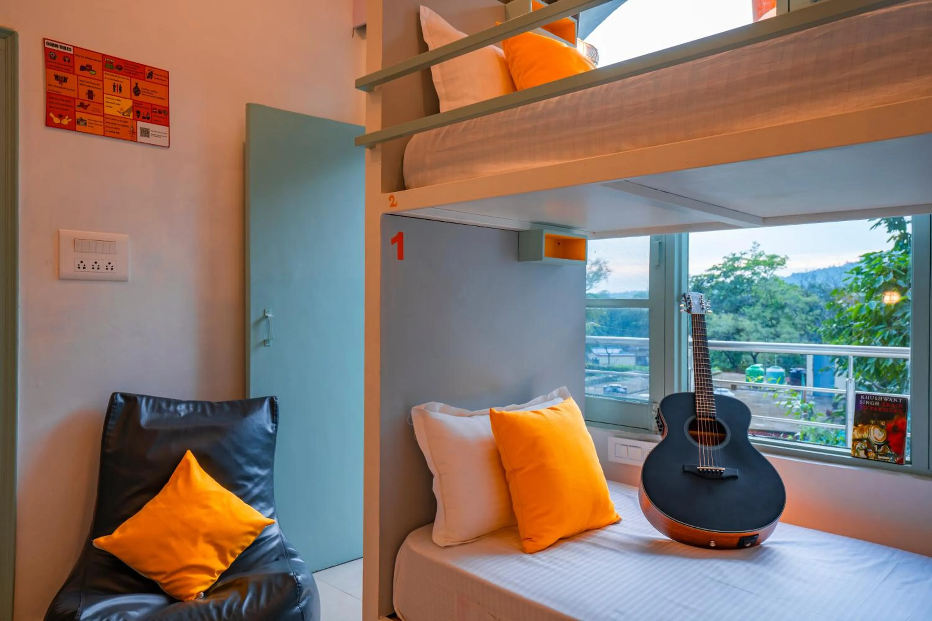 View (from property/room), Bed in Zostel Rishikesh, Laxman Jhula