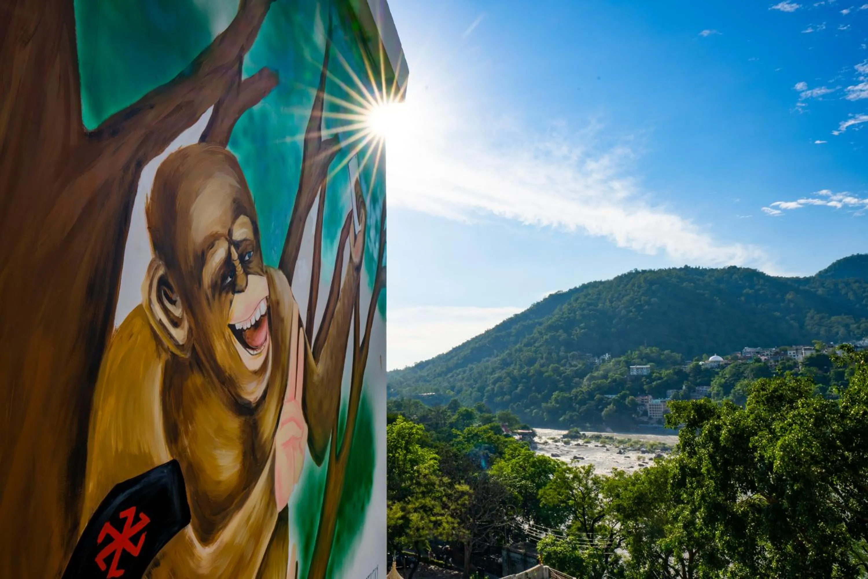 Nearby landmark in Zostel Rishikesh, Laxman Jhula