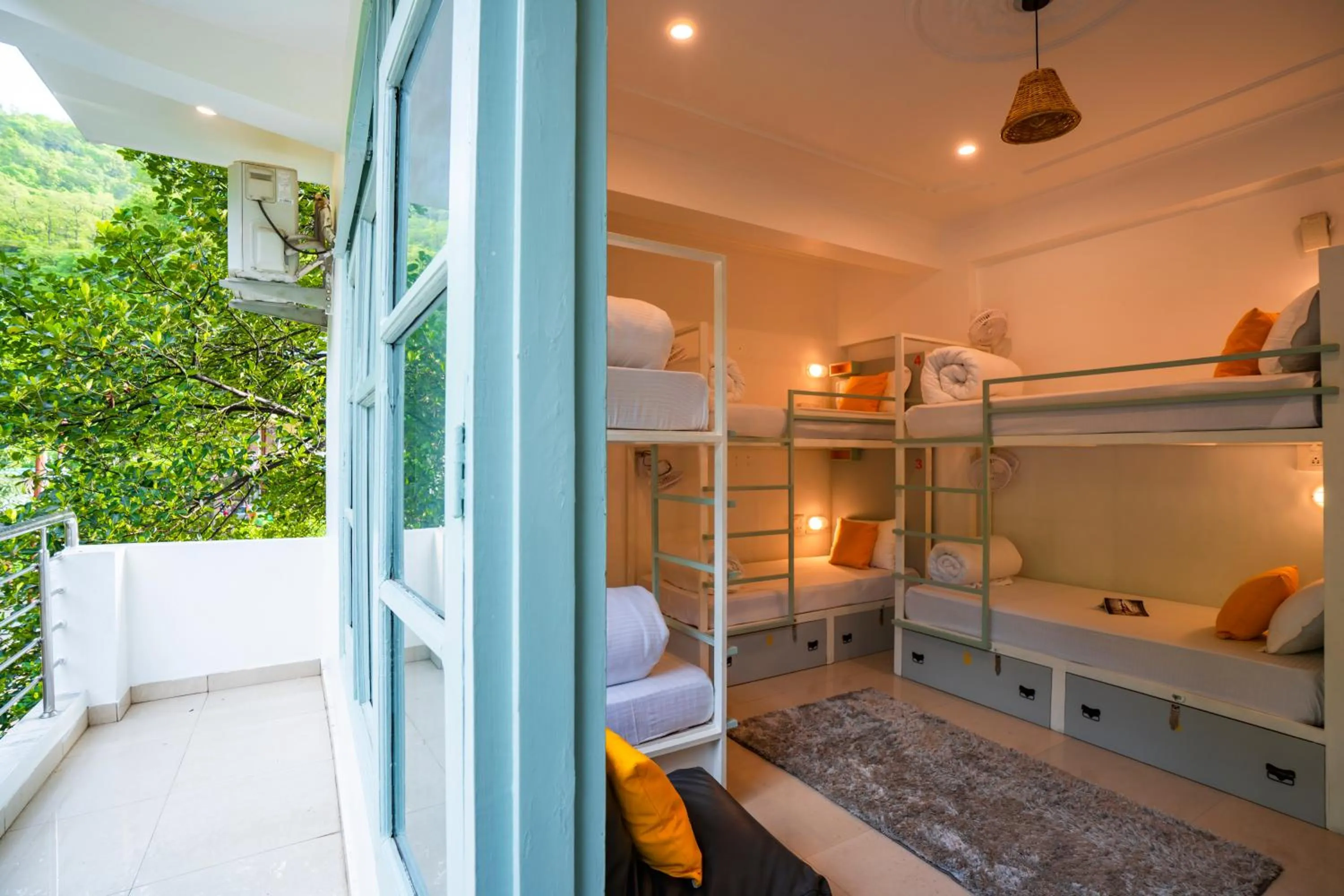 Balcony/Terrace, Bed in Zostel Rishikesh, Laxman Jhula