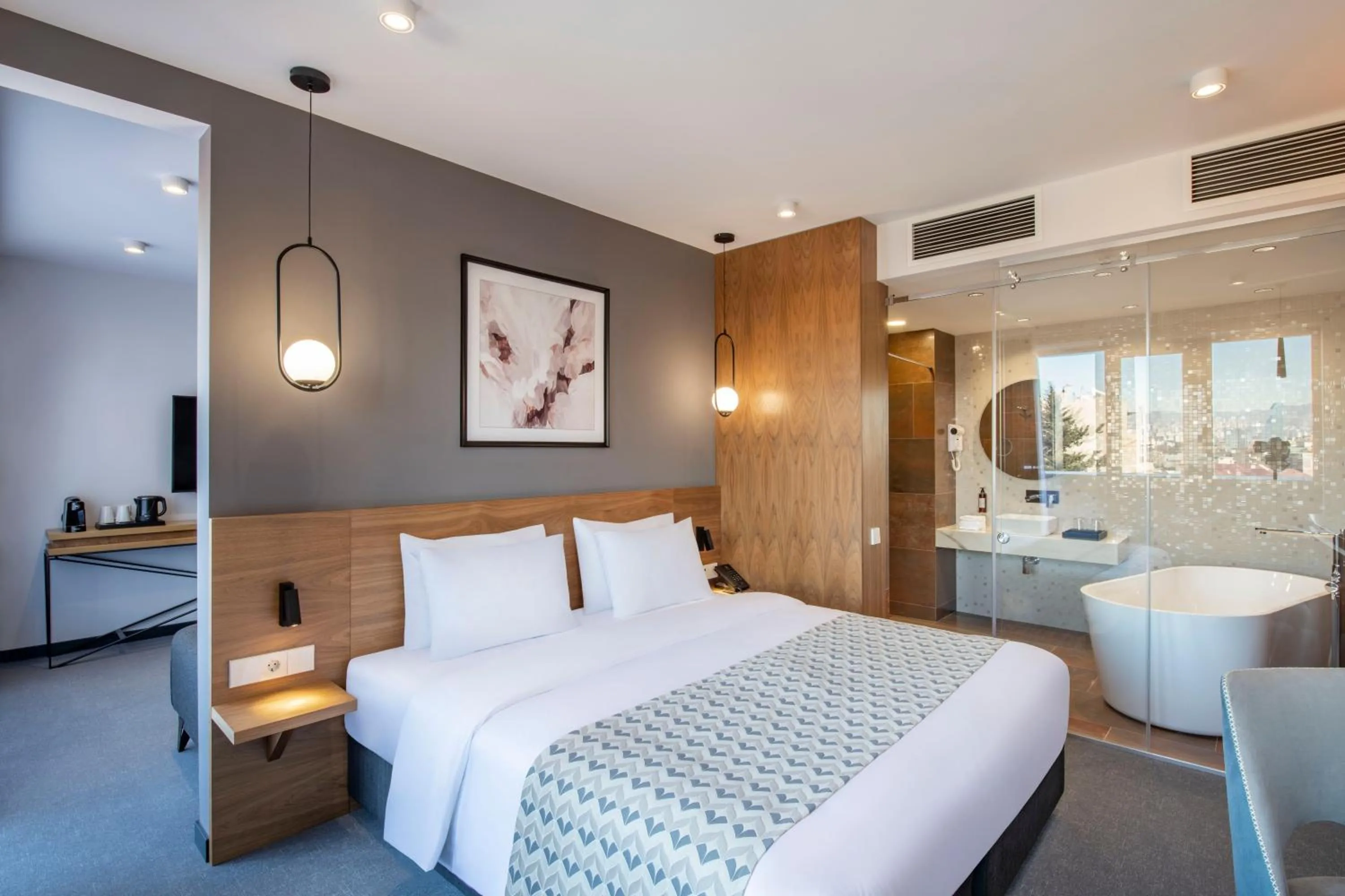 Bed in Clocks Hotel Tbilisi