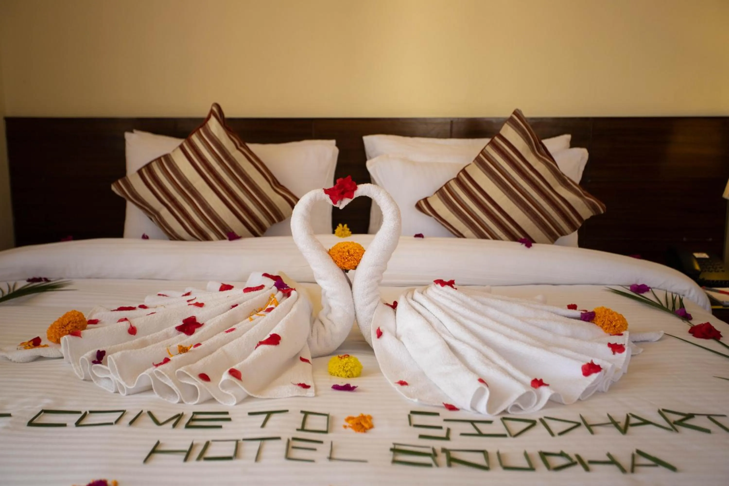 Decorative detail, Bed in Siddhartha Boutique Hotel, Boudha