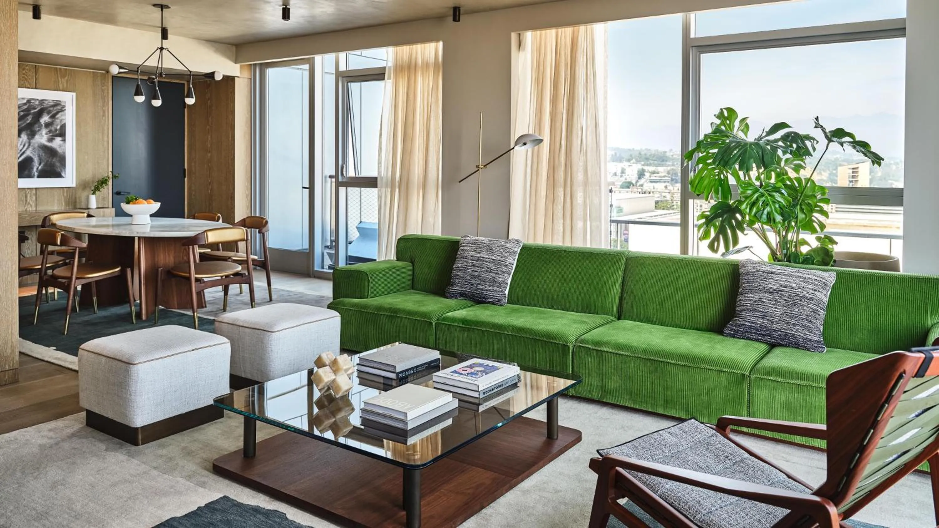 Living room in Conrad Los Angeles