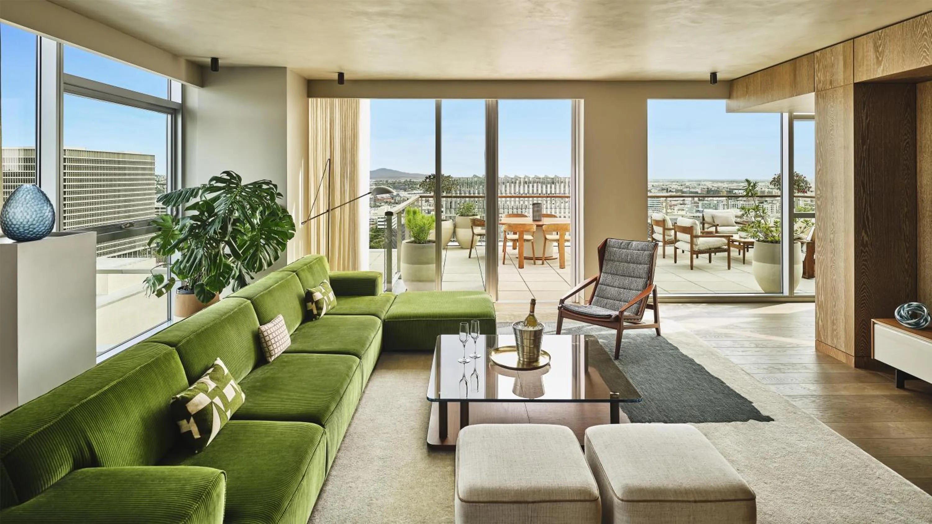 Living room in Conrad Los Angeles