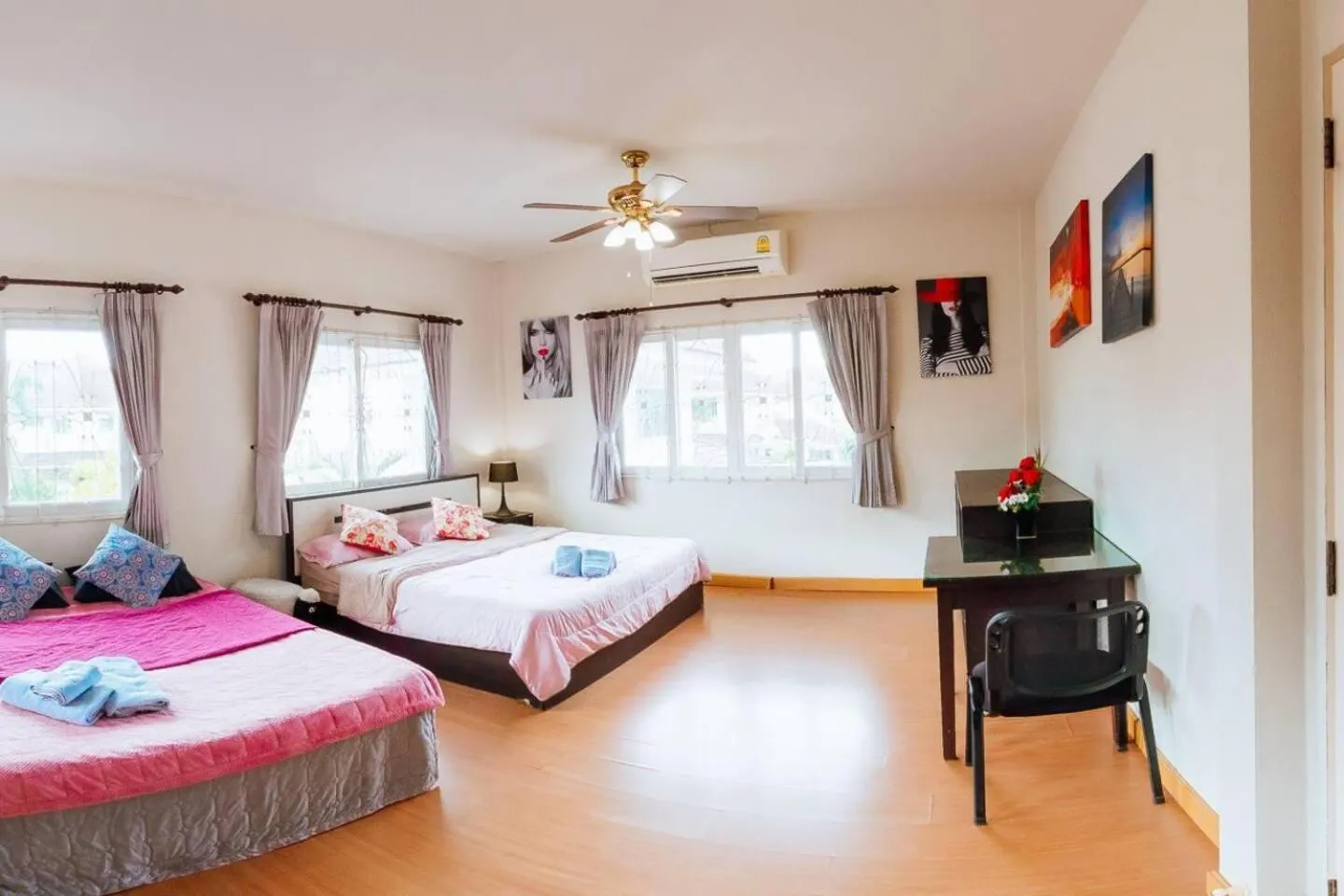Bed in Captivating 3-Bed Villa in Muang Pattaya