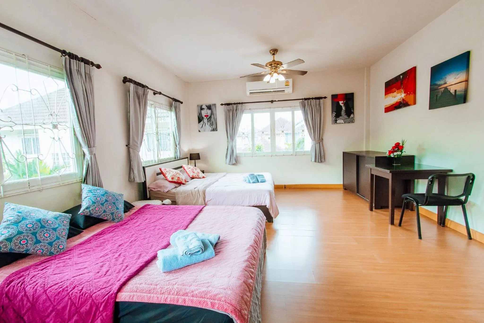 Bed in Captivating 3-Bed Villa in Muang Pattaya