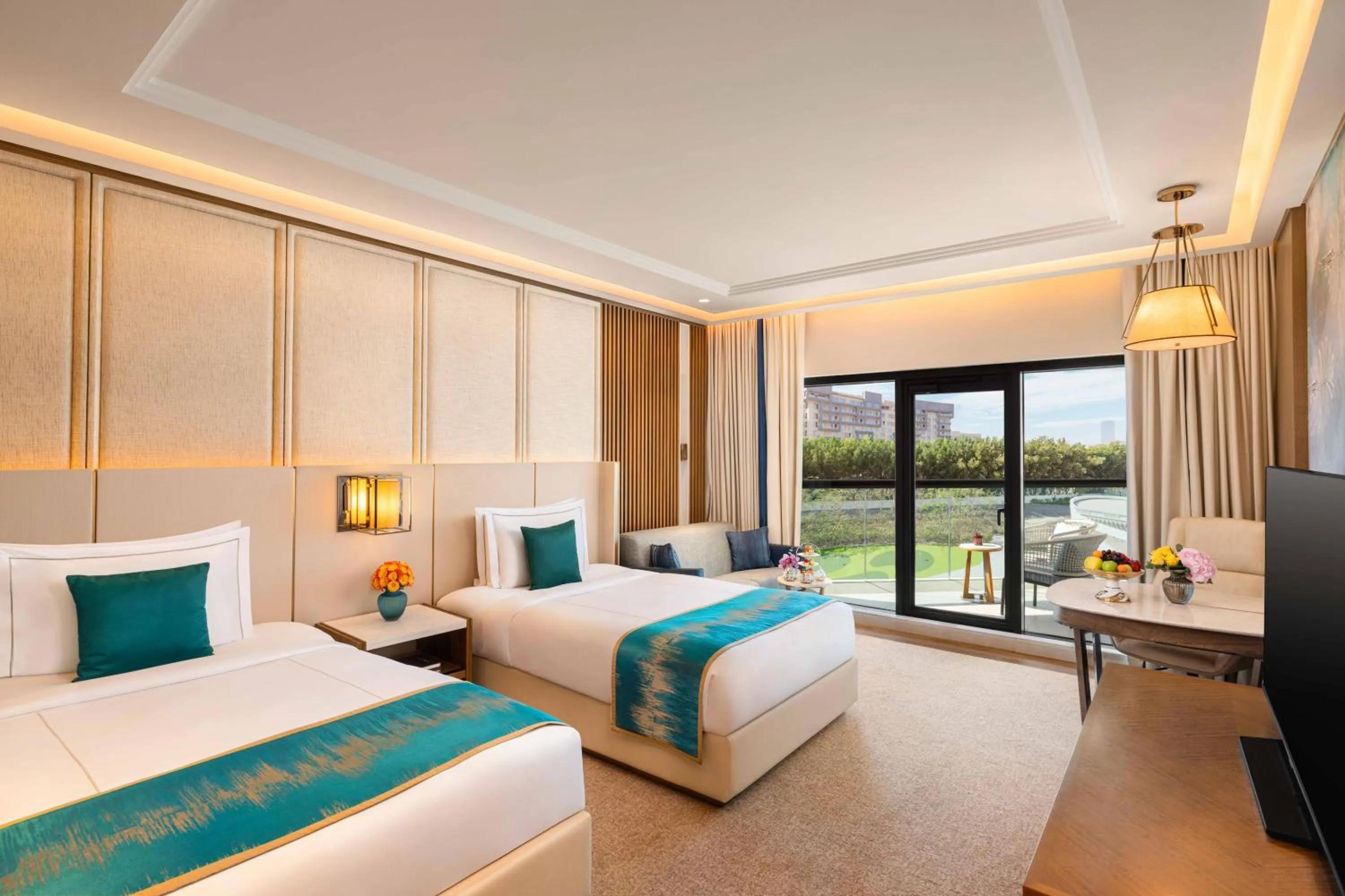 View (from property/room), Bed in Taj Exotica Resort & Spa, The Palm, Dubai