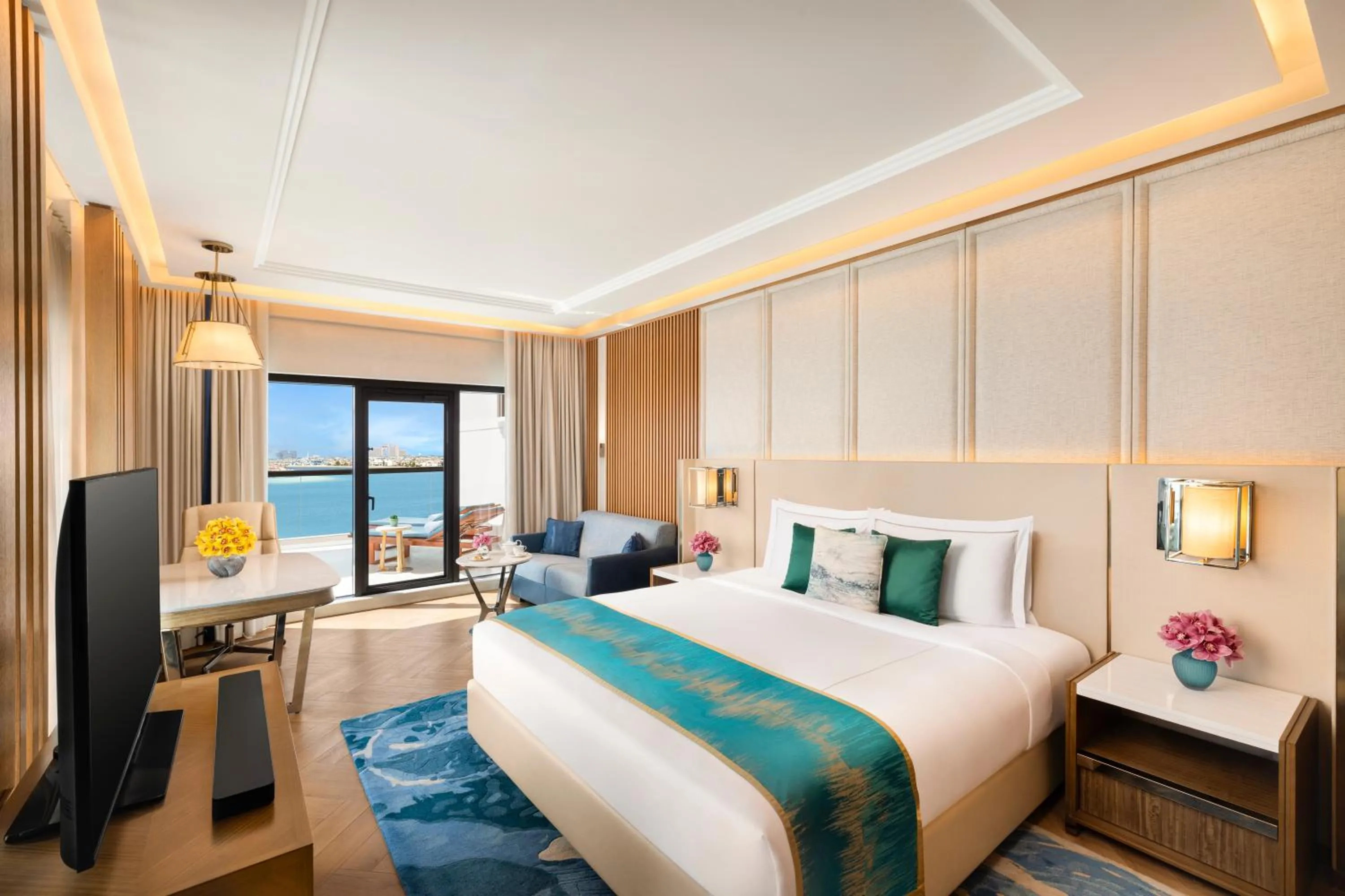 View (from property/room), Bed in Taj Exotica Resort & Spa, The Palm, Dubai