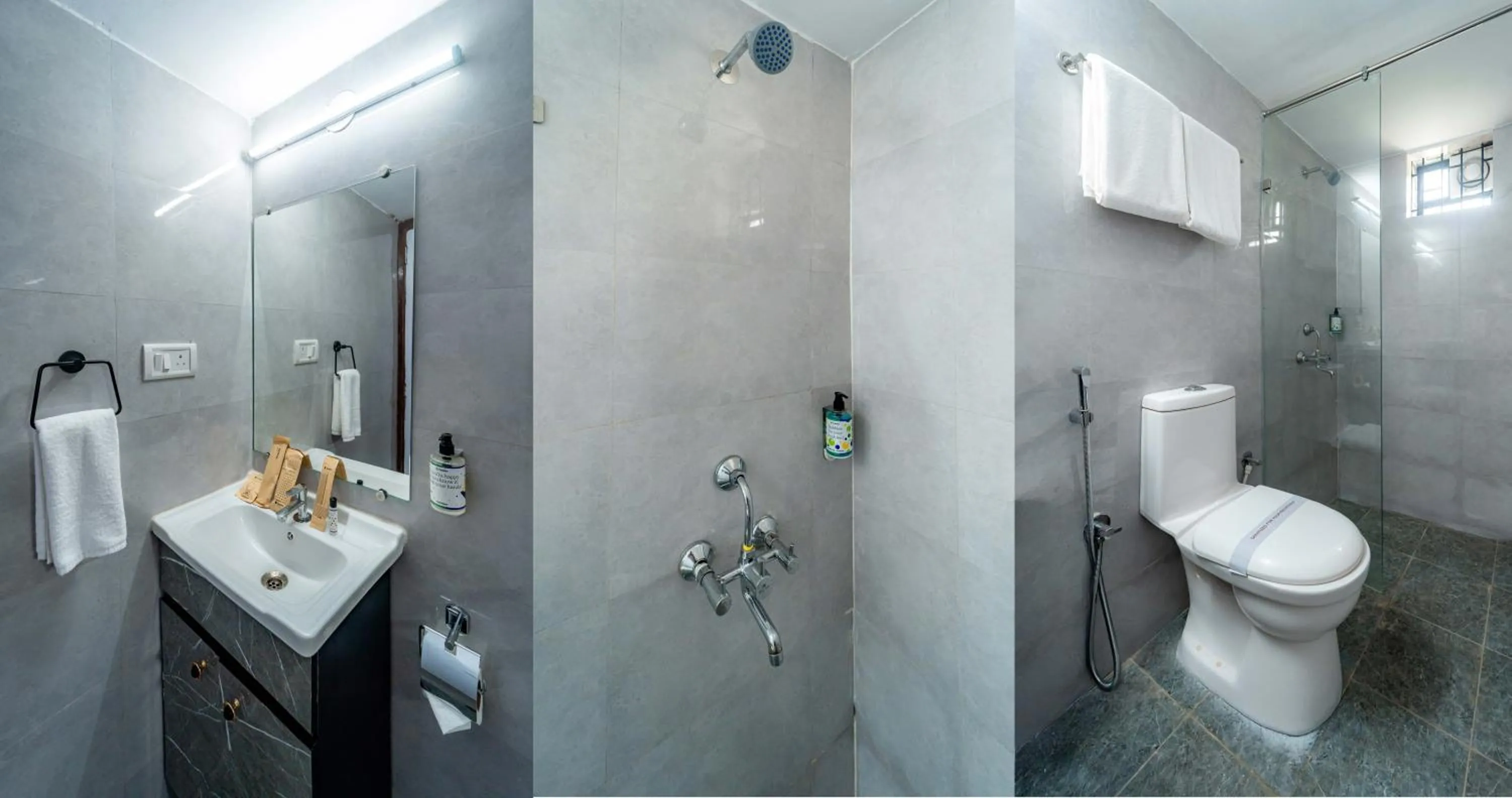 Bathroom in Treebo Clarissa Resort with Swimming Pool