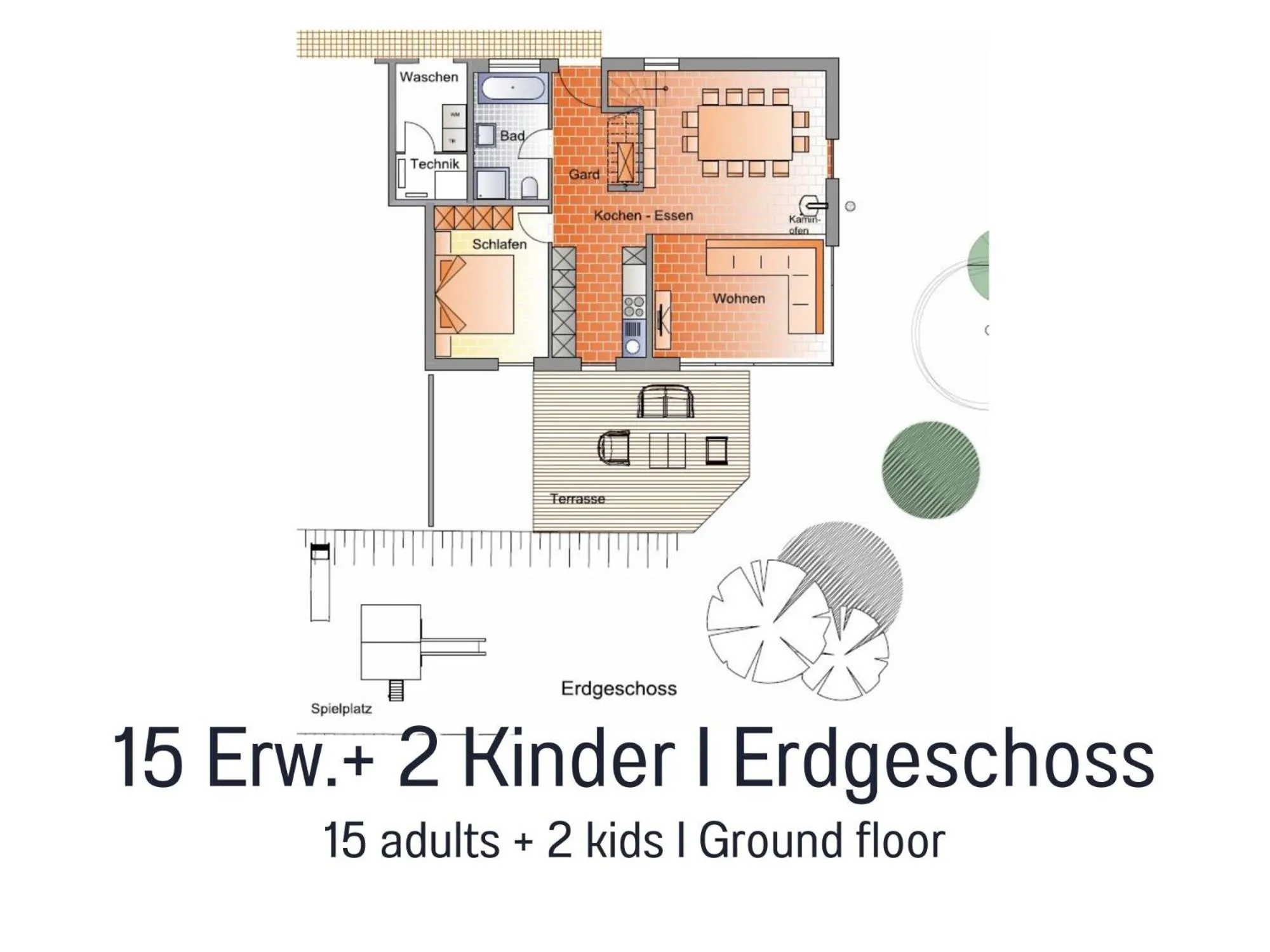 Floor plan in Dieboldsberg: Sauna | Whirlpool | Kamin | Garten