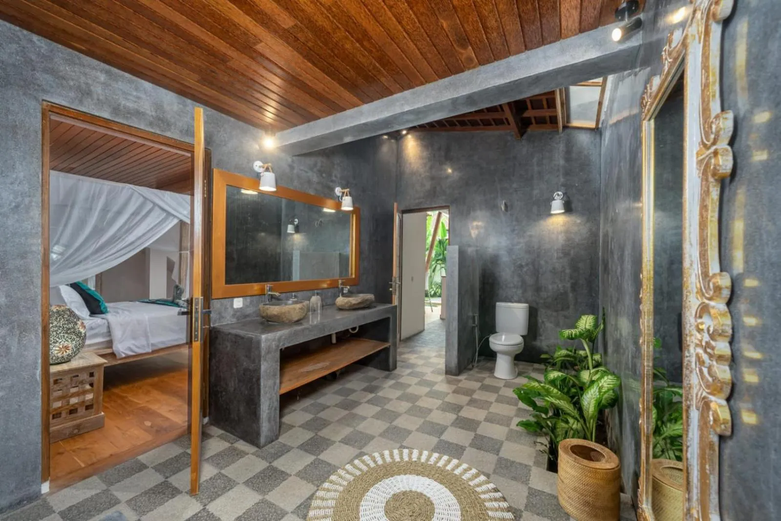 Bathroom, Bed in The Secret Jungle Villas Berawa