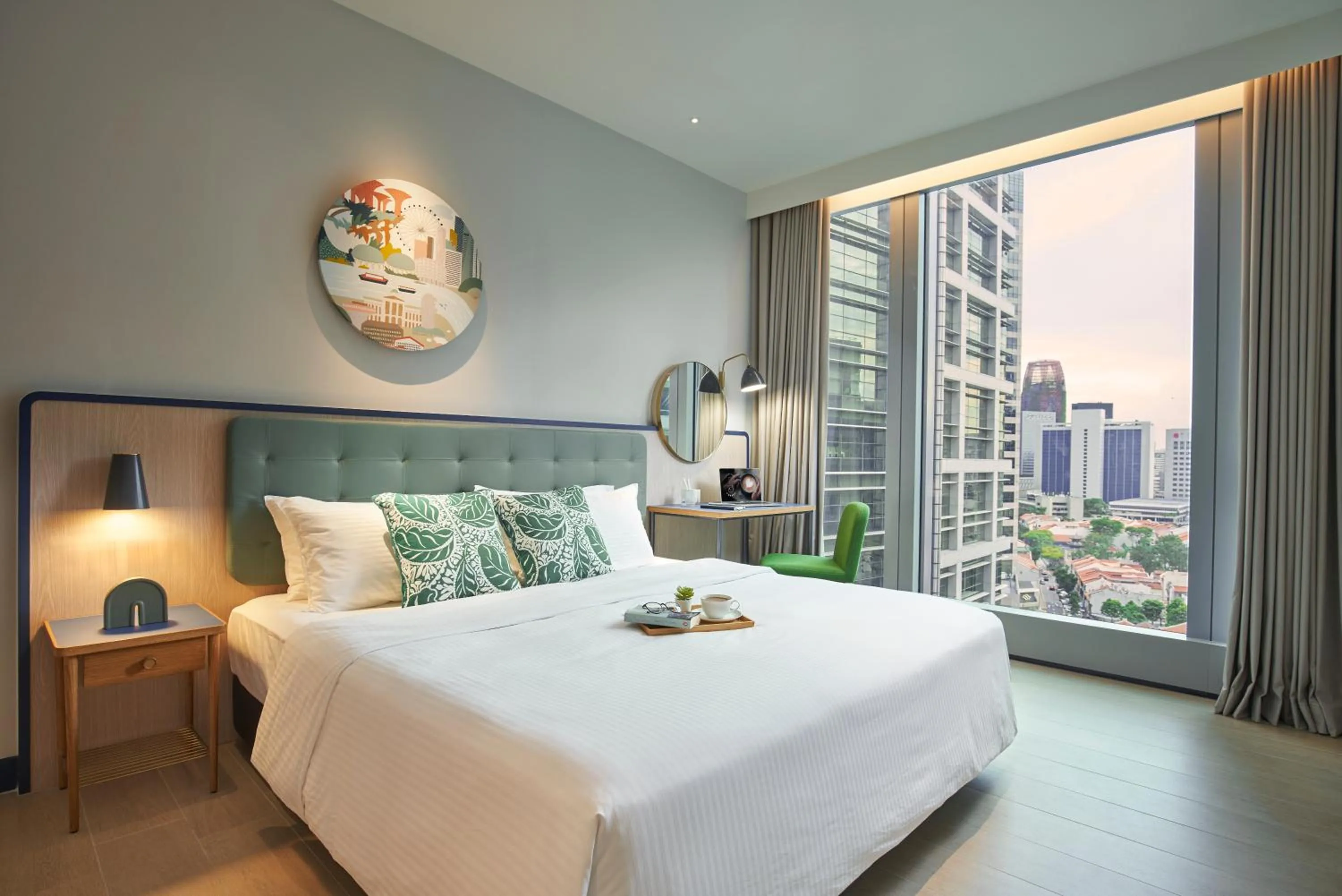 Bedroom, Bed in Citadines Raffles Place Singapore