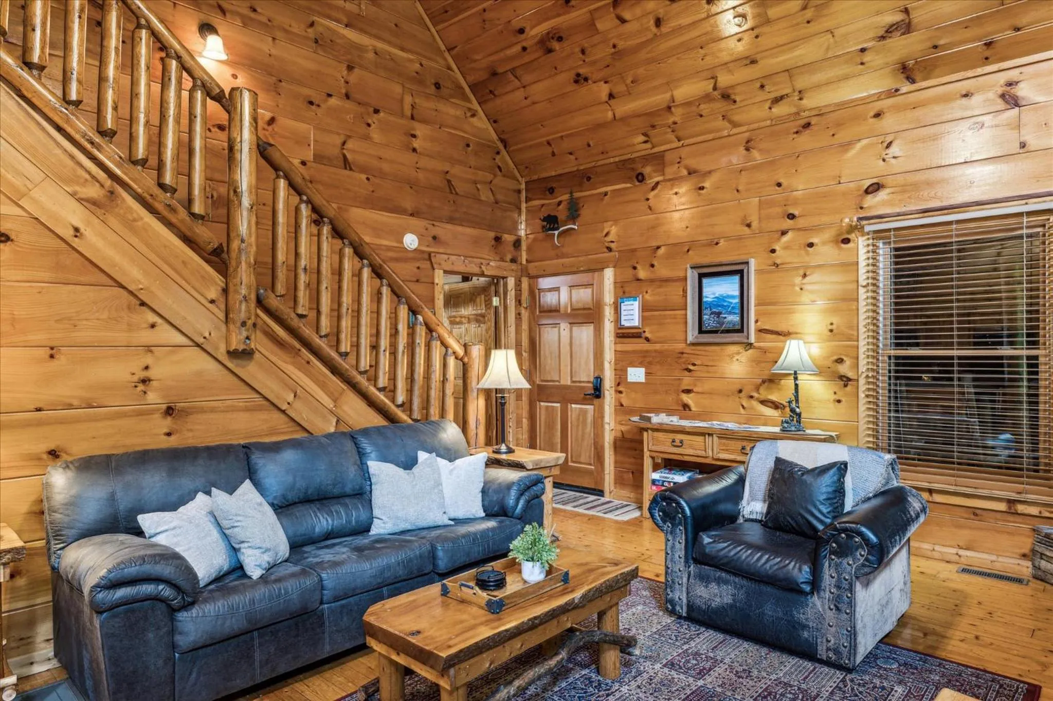 Living room in Brave Eagle Cabin