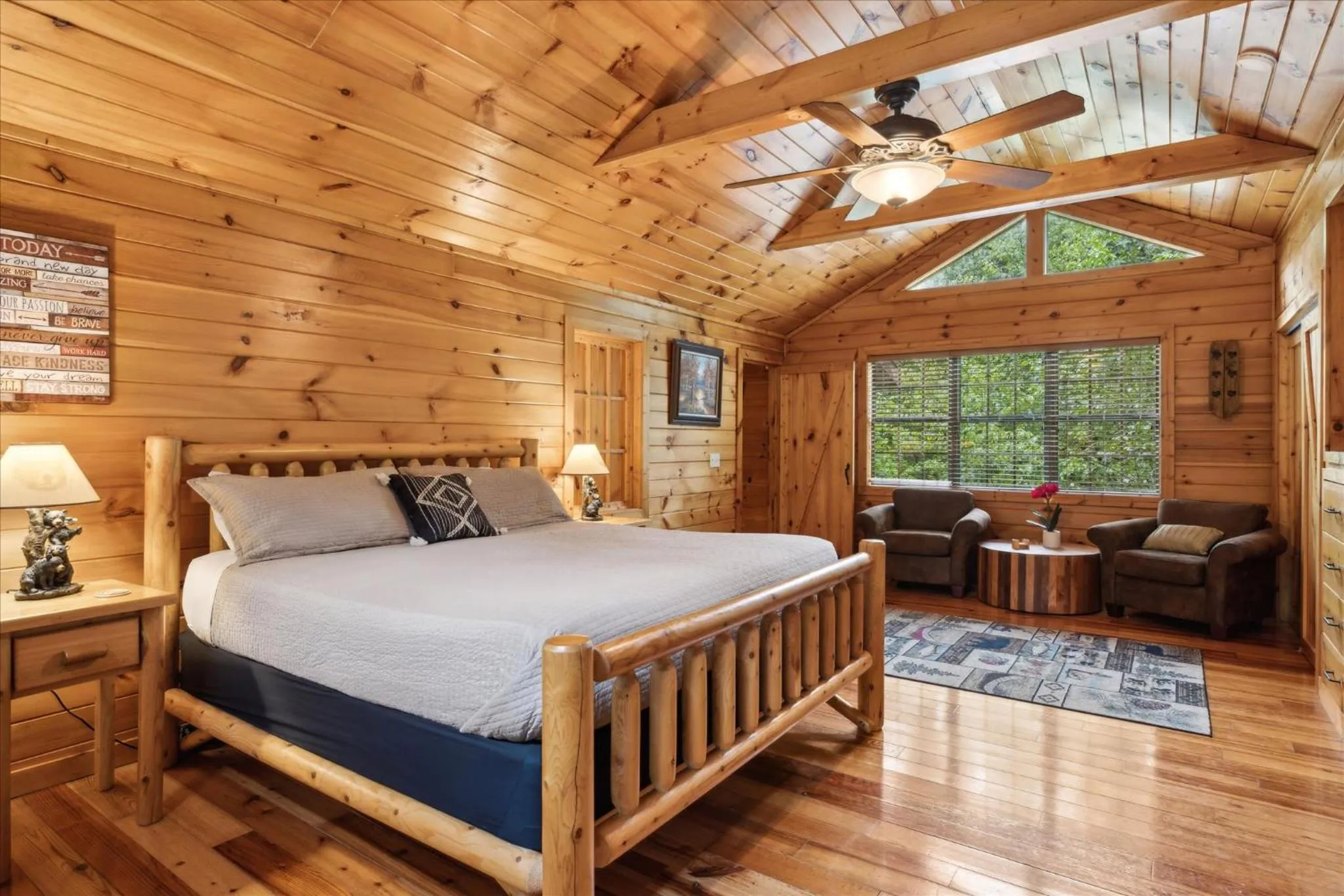 Bed in Lucky Cub Cabin