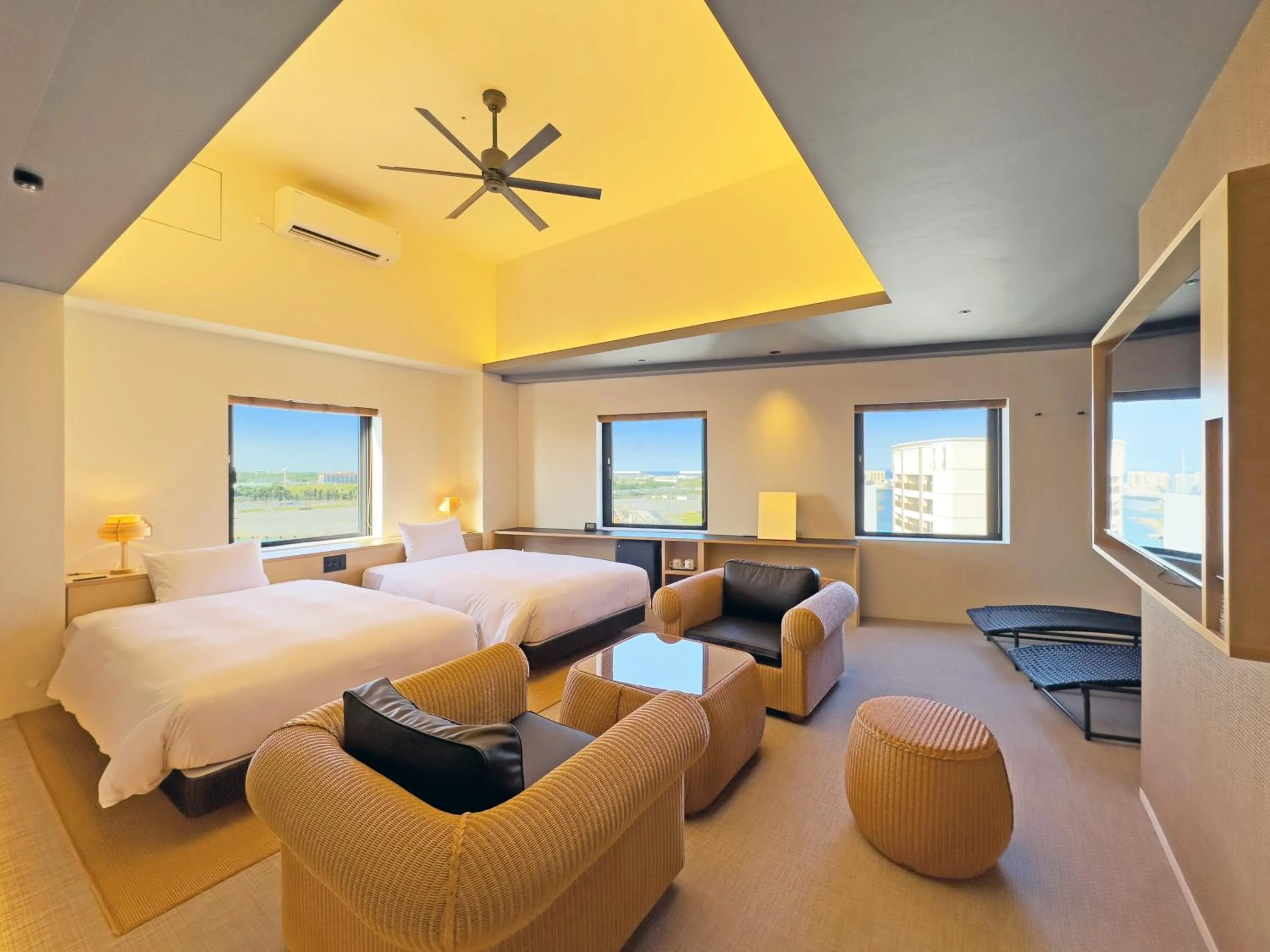 Photo of the whole room, Bed in hotel androoms Naha Port