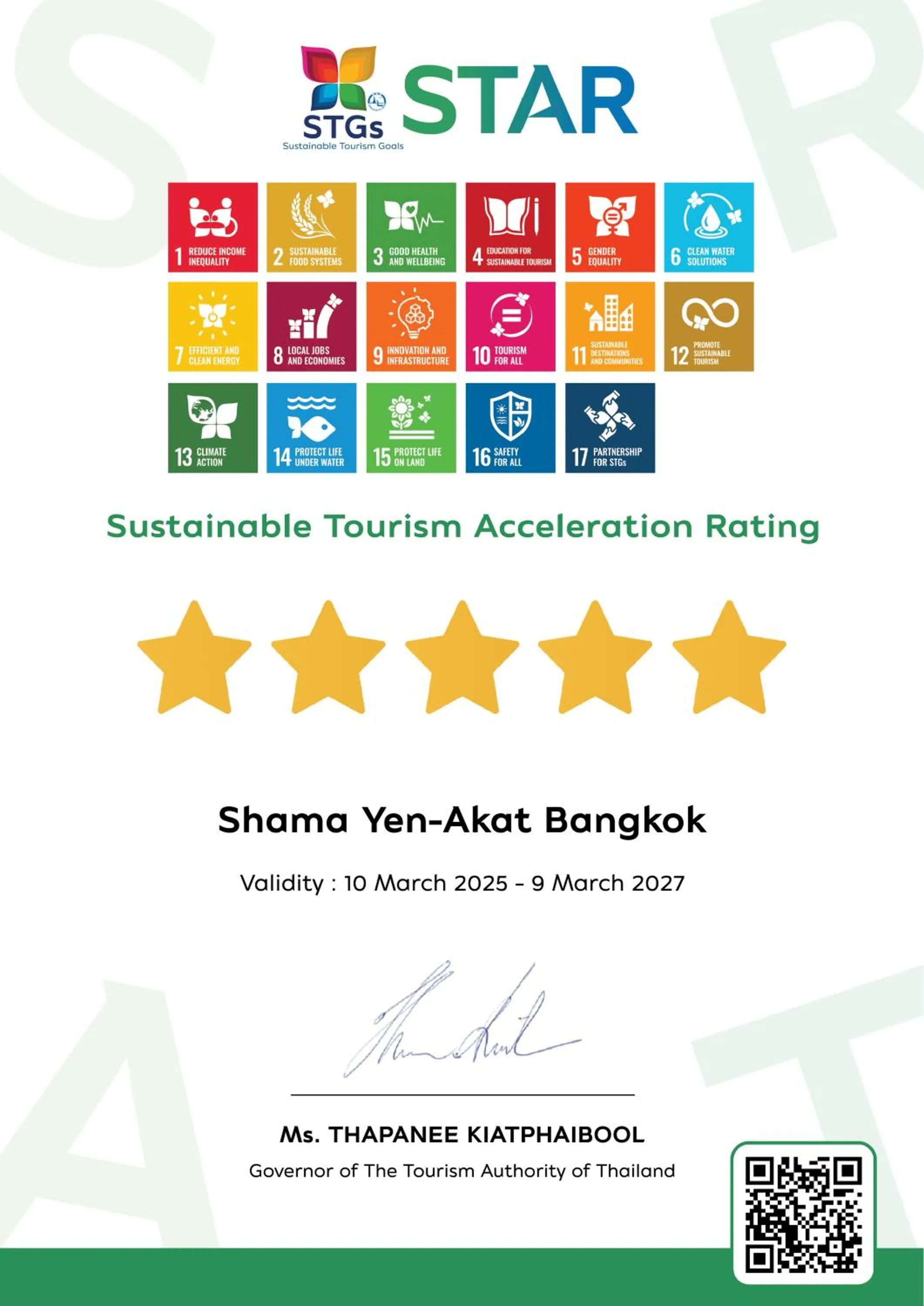 Logo/Certificate/Sign in Shama Yen-Akat Bangkok