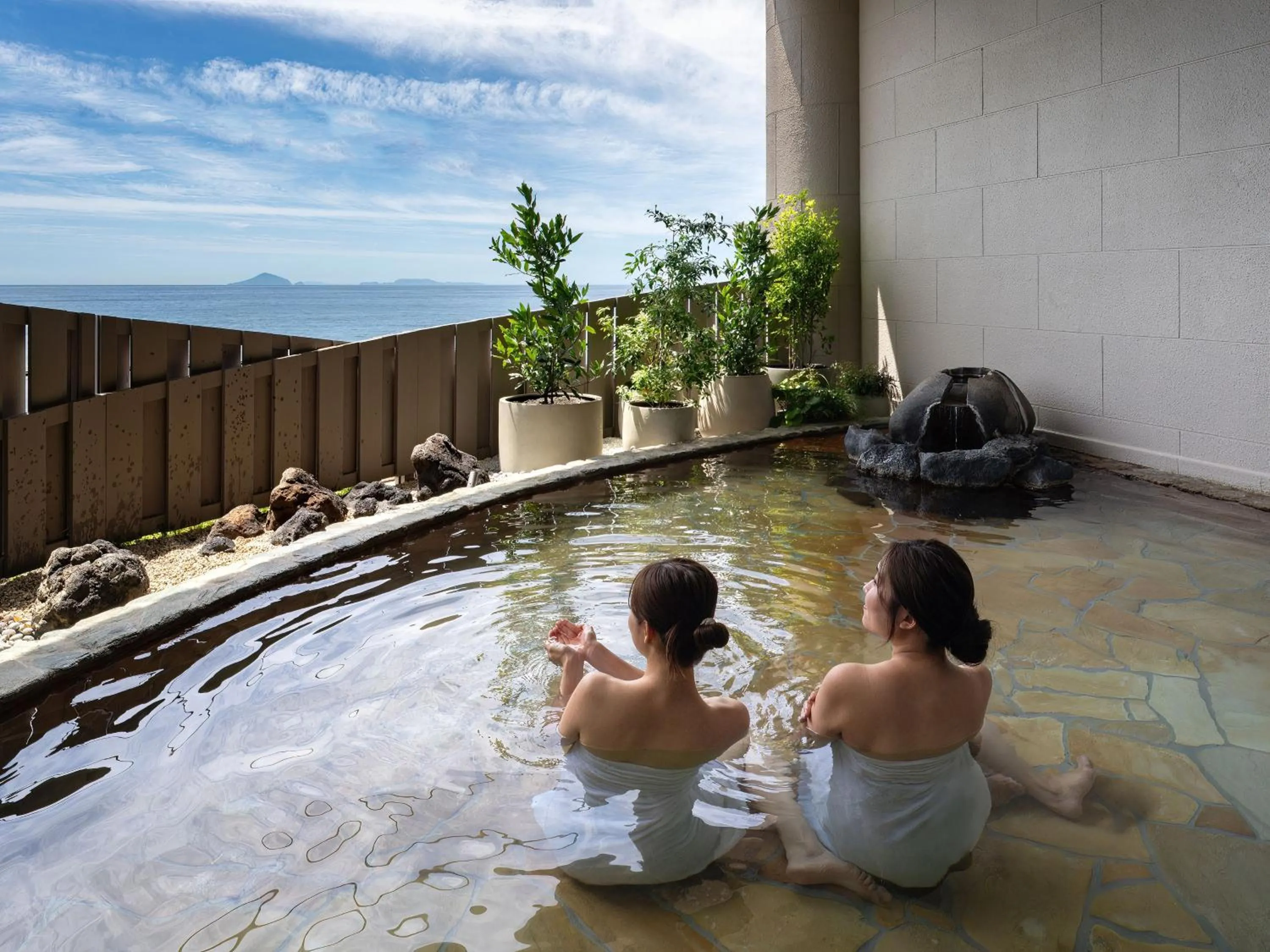 Hot Spring Bath in Atagawa Ocean Resort