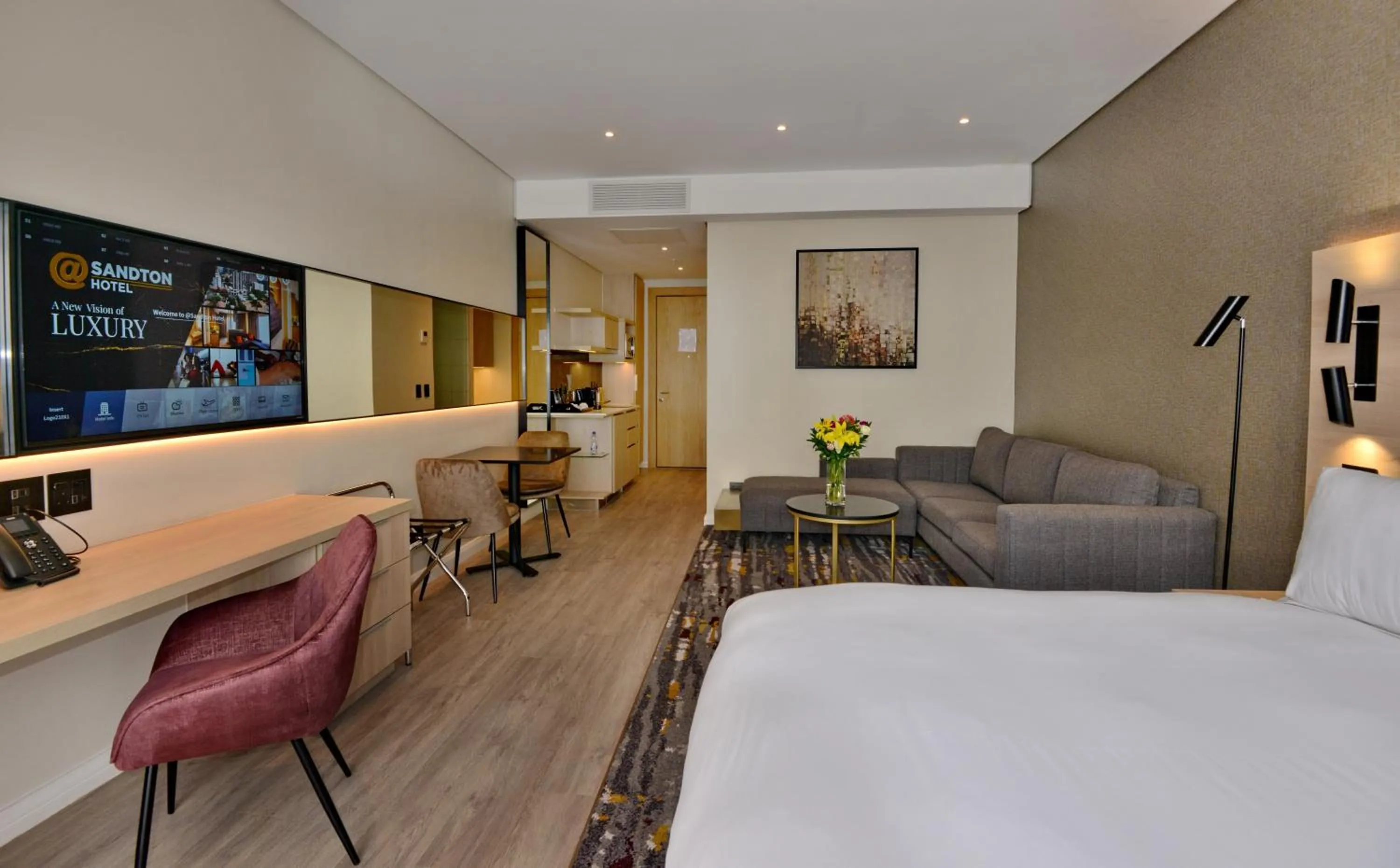 Photo of the whole room, Bed in @Sandton Hotel