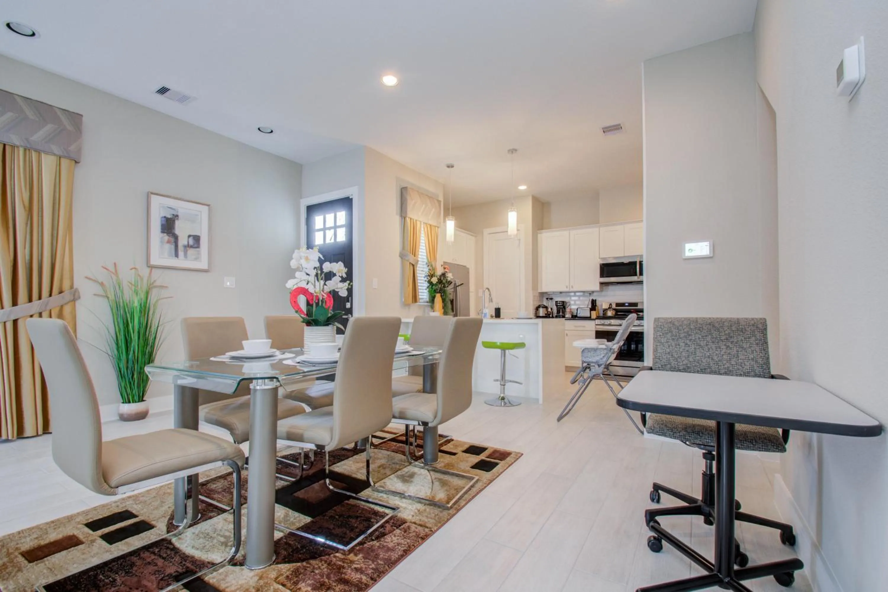 Dining area in Elegant East Downtown House Houston TX