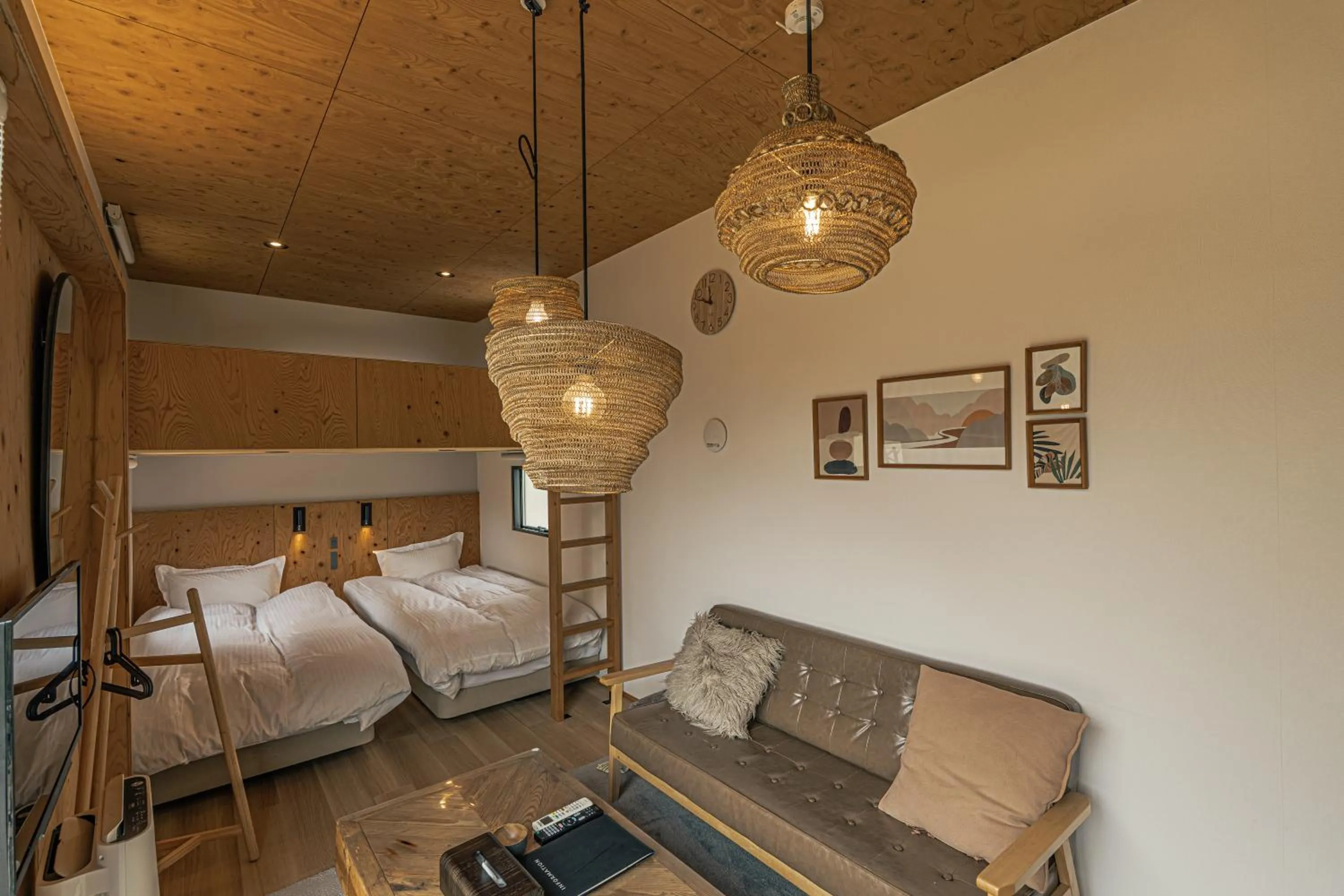 Bed in GLANSTELLA CABIN Fujiyamanakako