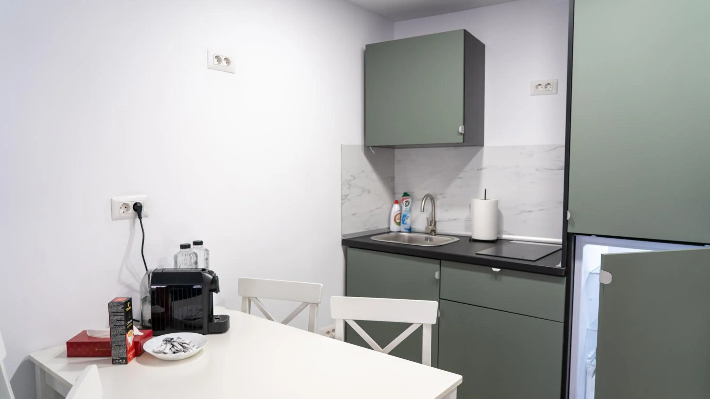 Kitchen or kitchenette in Sea View Apartments Olimp - Avenue Hotels