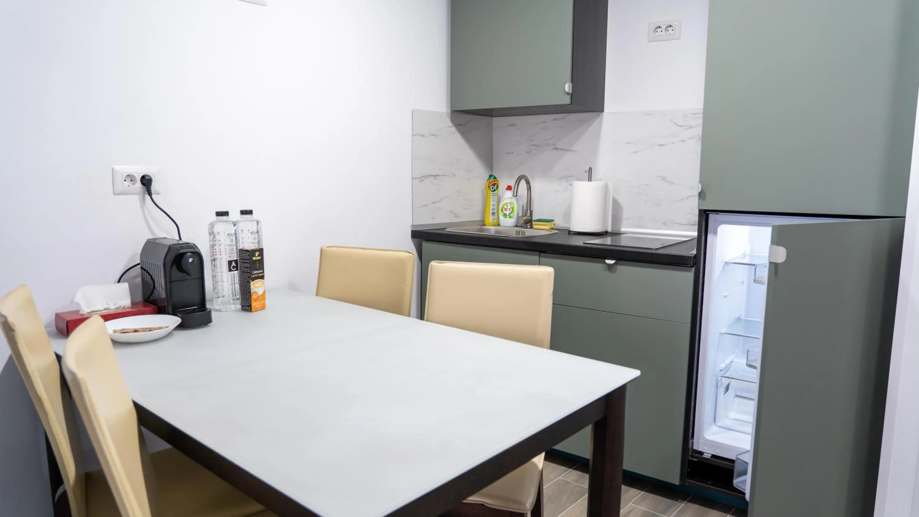 Kitchen or kitchenette in Sea View Apartments Olimp - Avenue Hotels