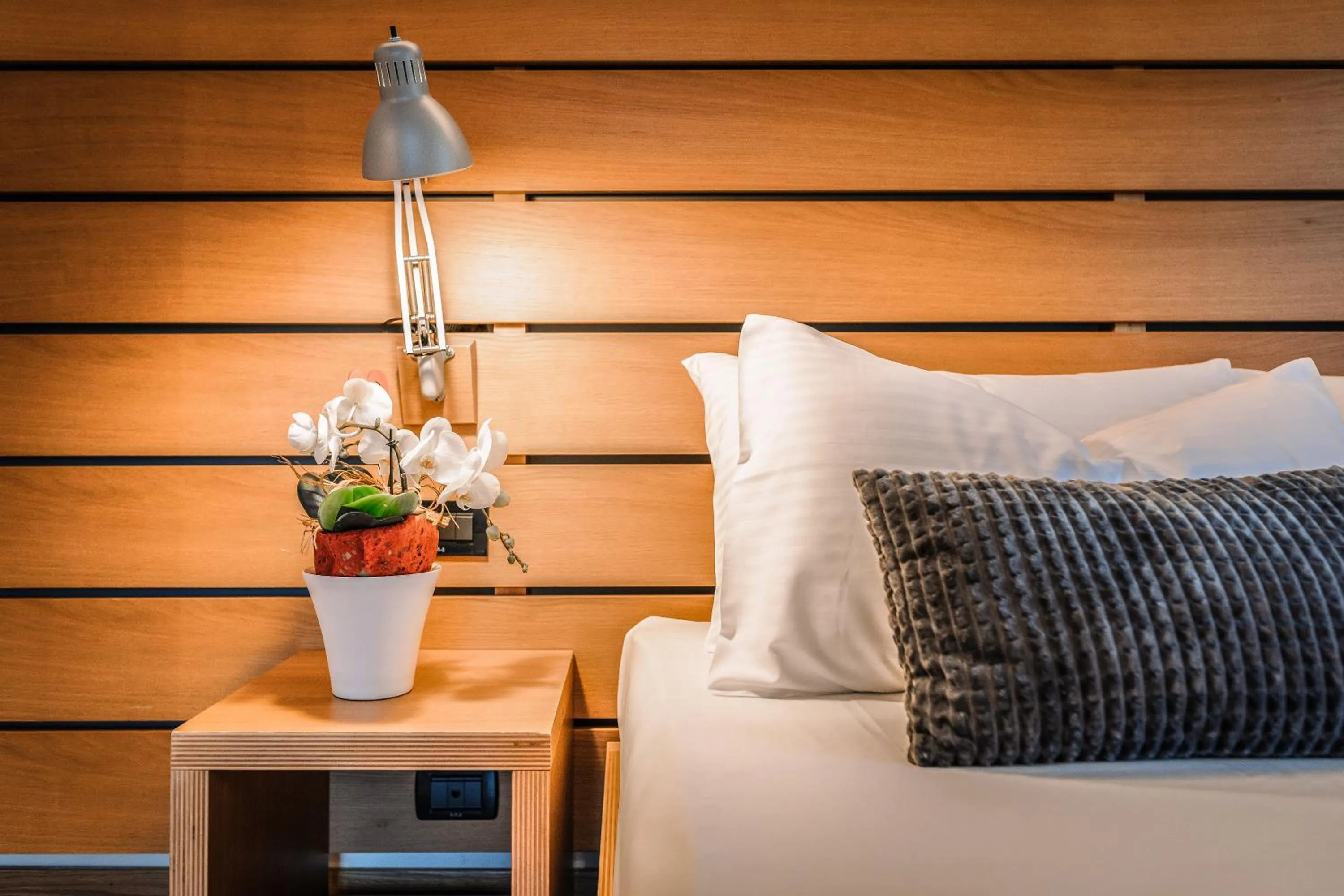 Decorative detail, Bed in Lake Front Hotel Mirage