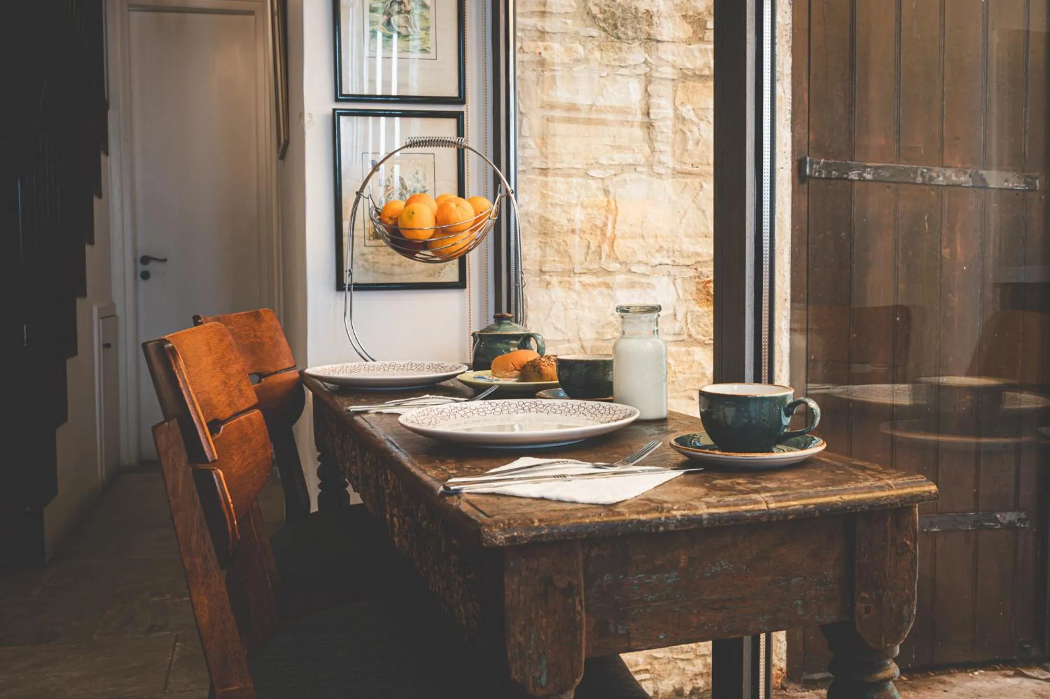 Kitchen or kitchenette in Oinoessa Traditional Boutique Guest Houses