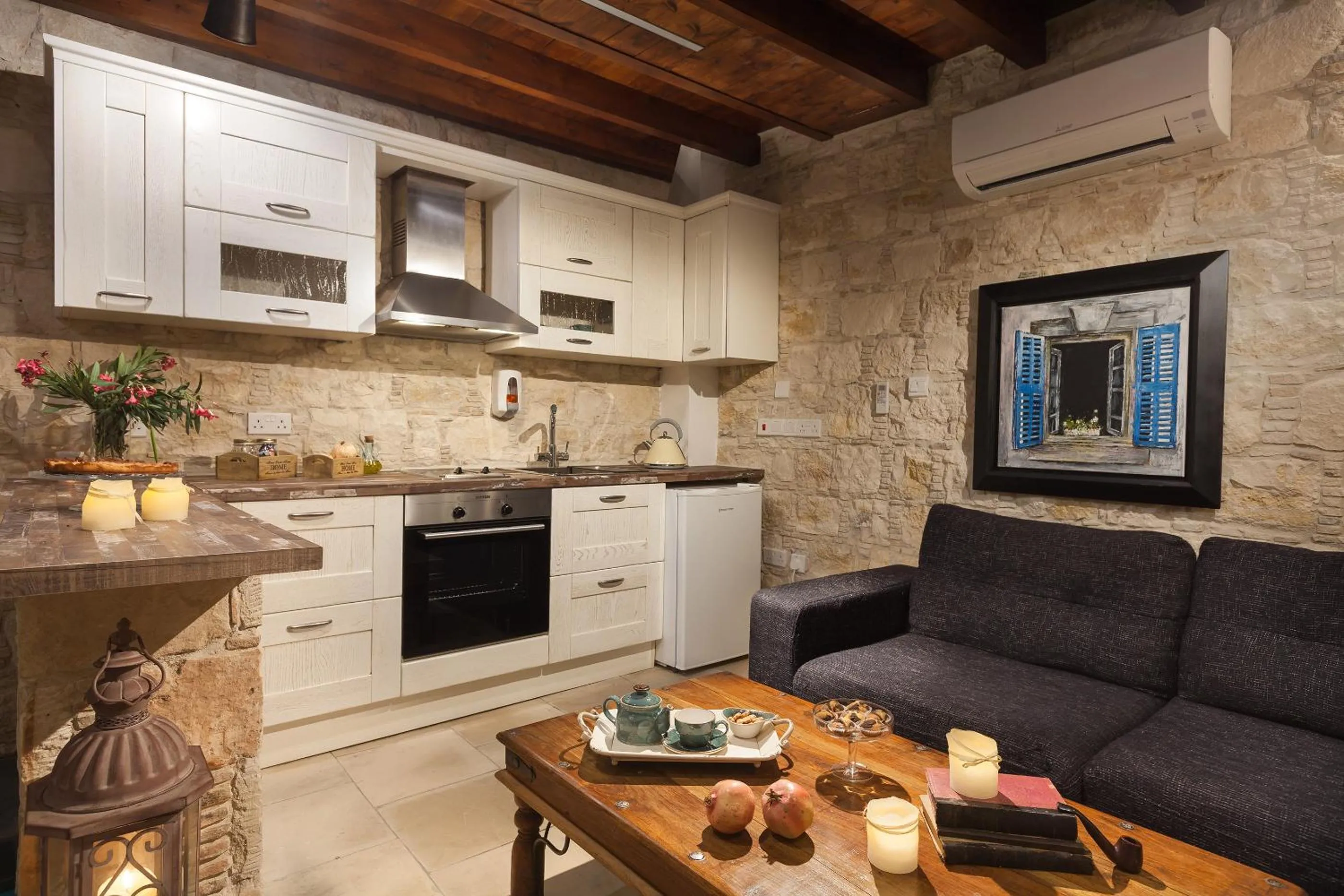 Kitchen or kitchenette in Oinoessa Traditional Boutique Guest Houses