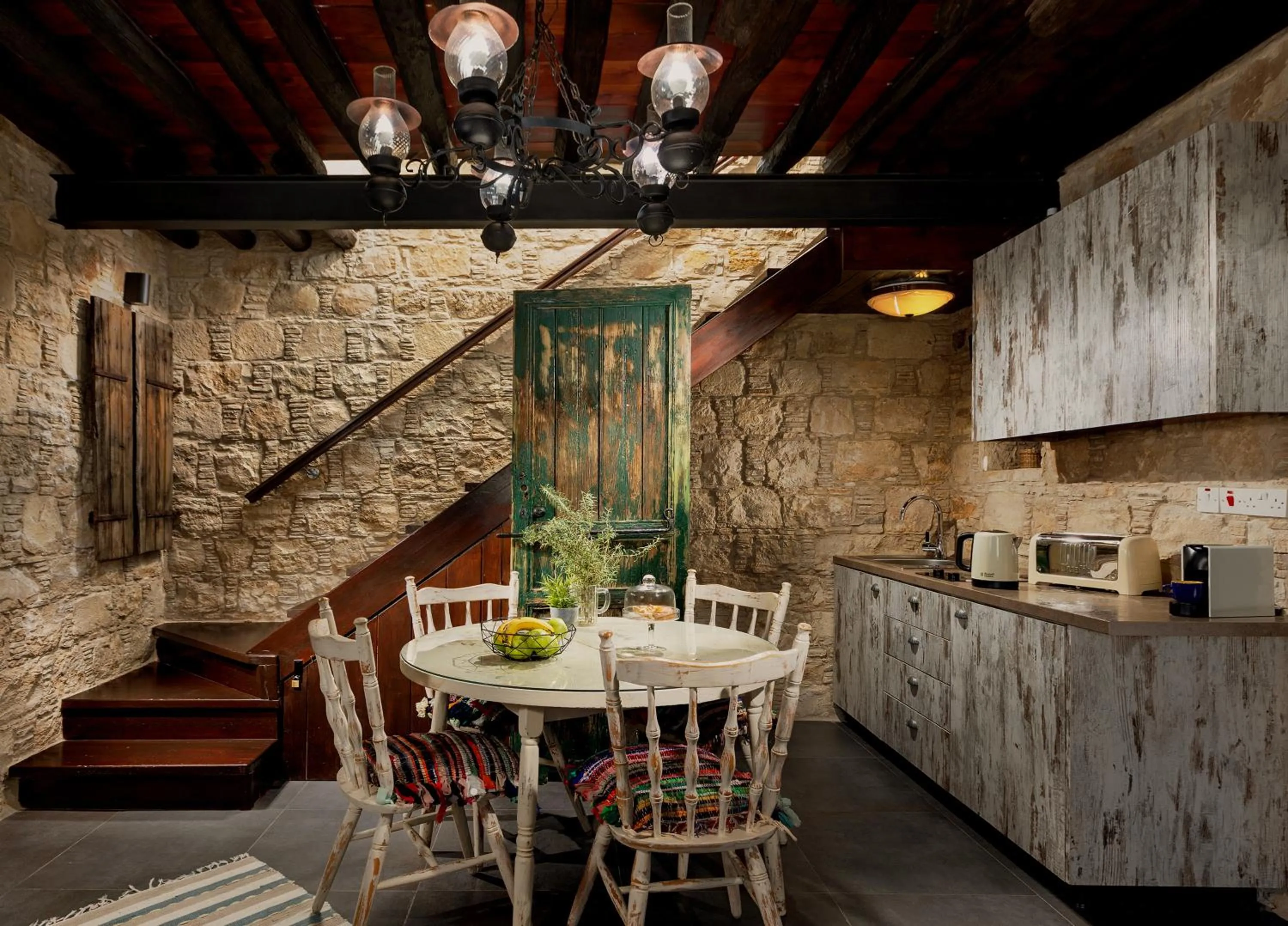 Kitchen or kitchenette in Oinoessa Traditional Boutique Guest Houses