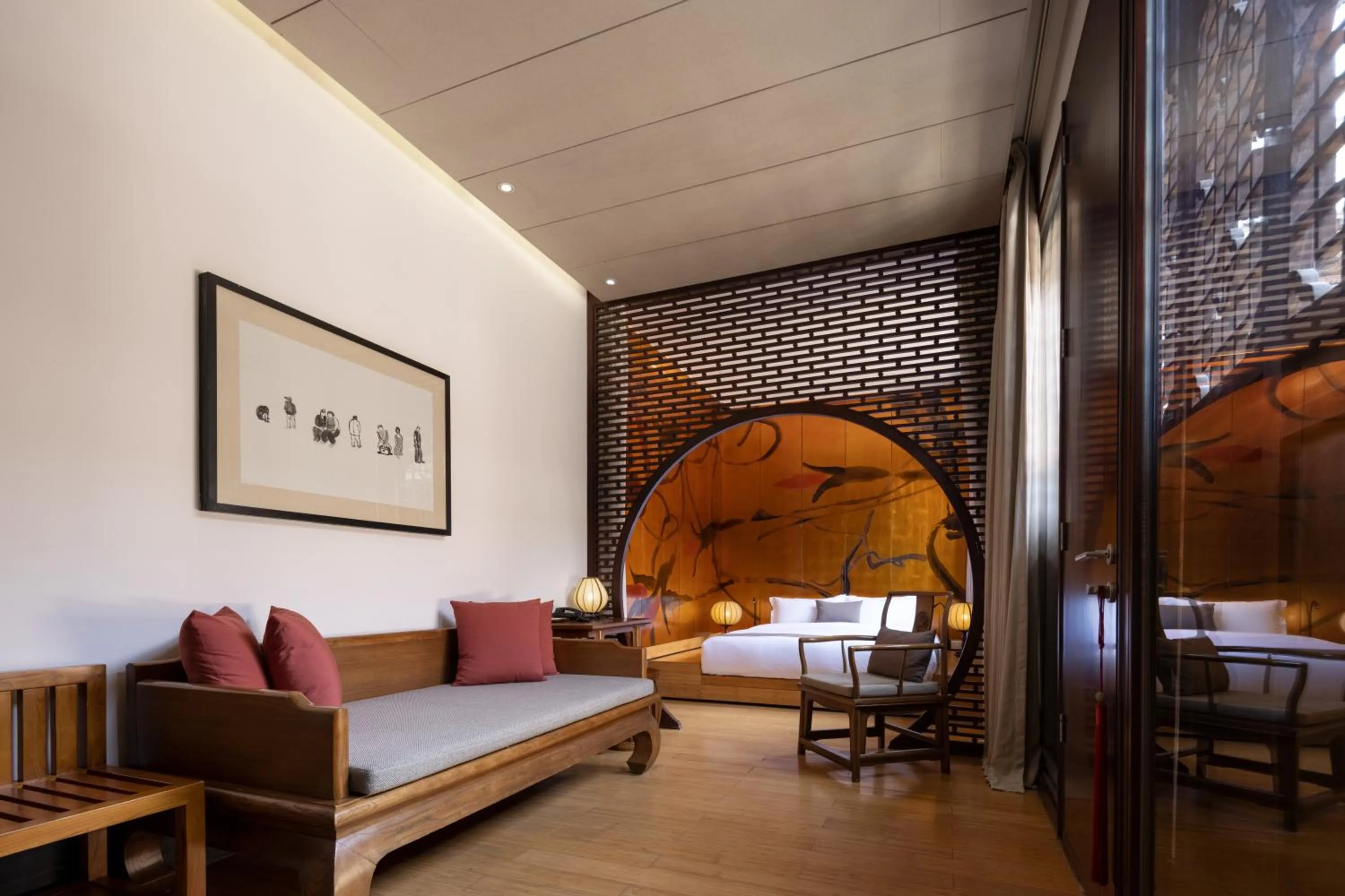 Bed in Jing's Residence Pingyao