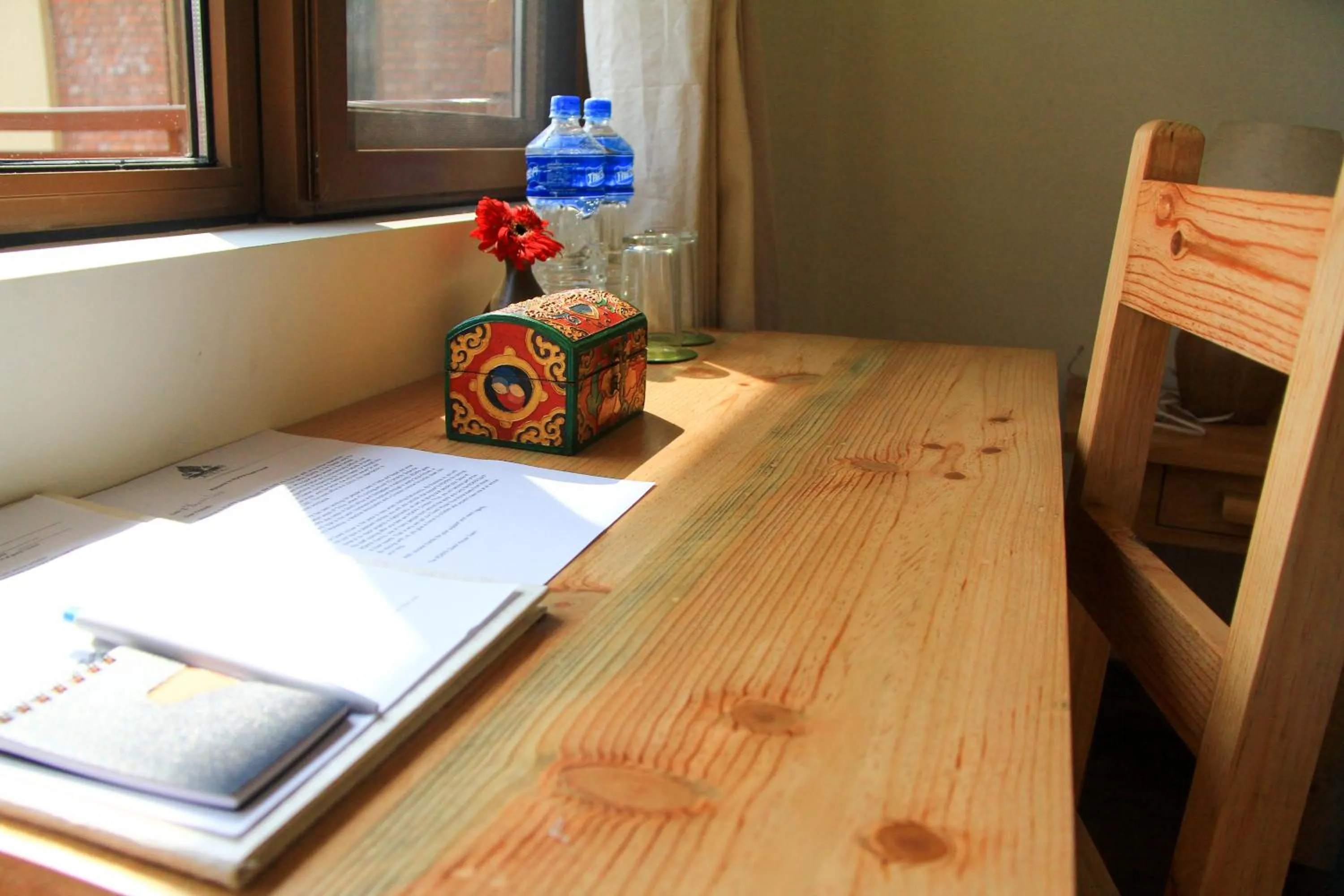 Decorative detail, Bed in ROKPA Guest House