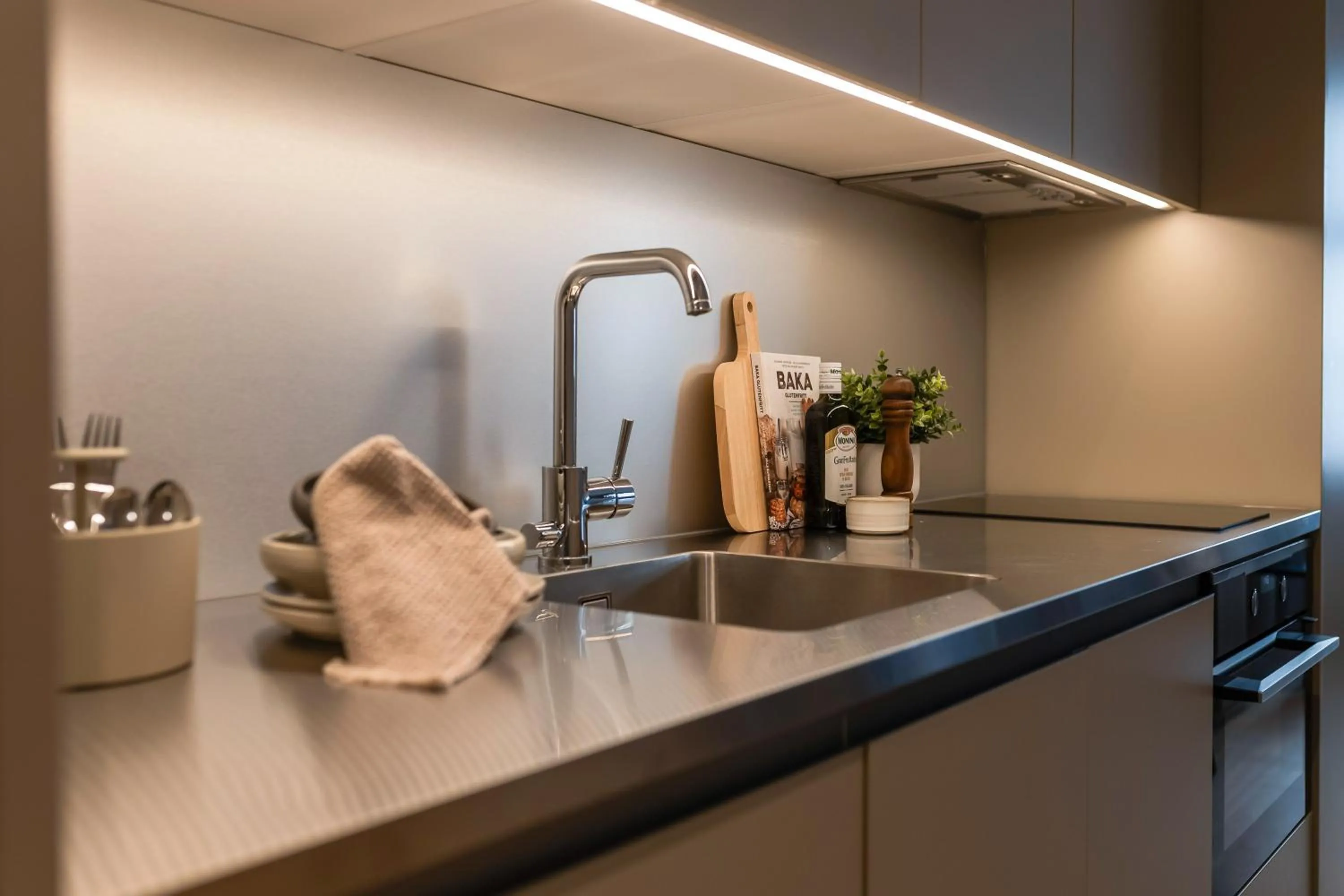 kitchen in Unity Tampere - A Studio Hotel