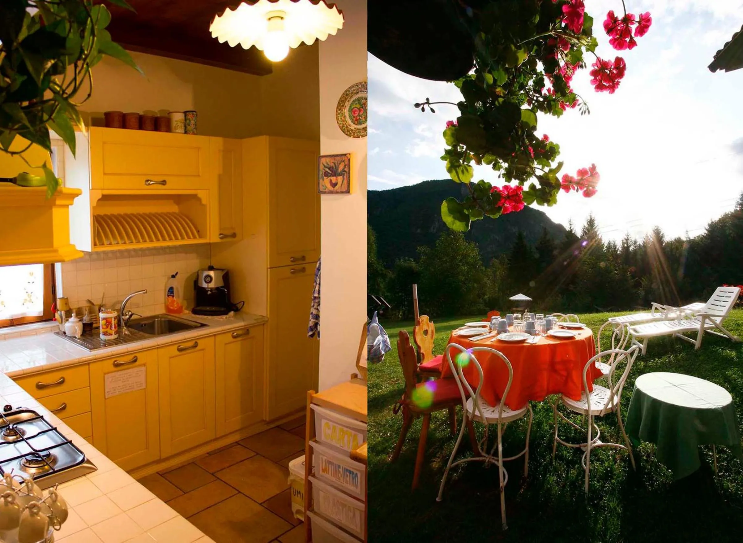 Communal kitchen in Bed and Breakfast Cappeler