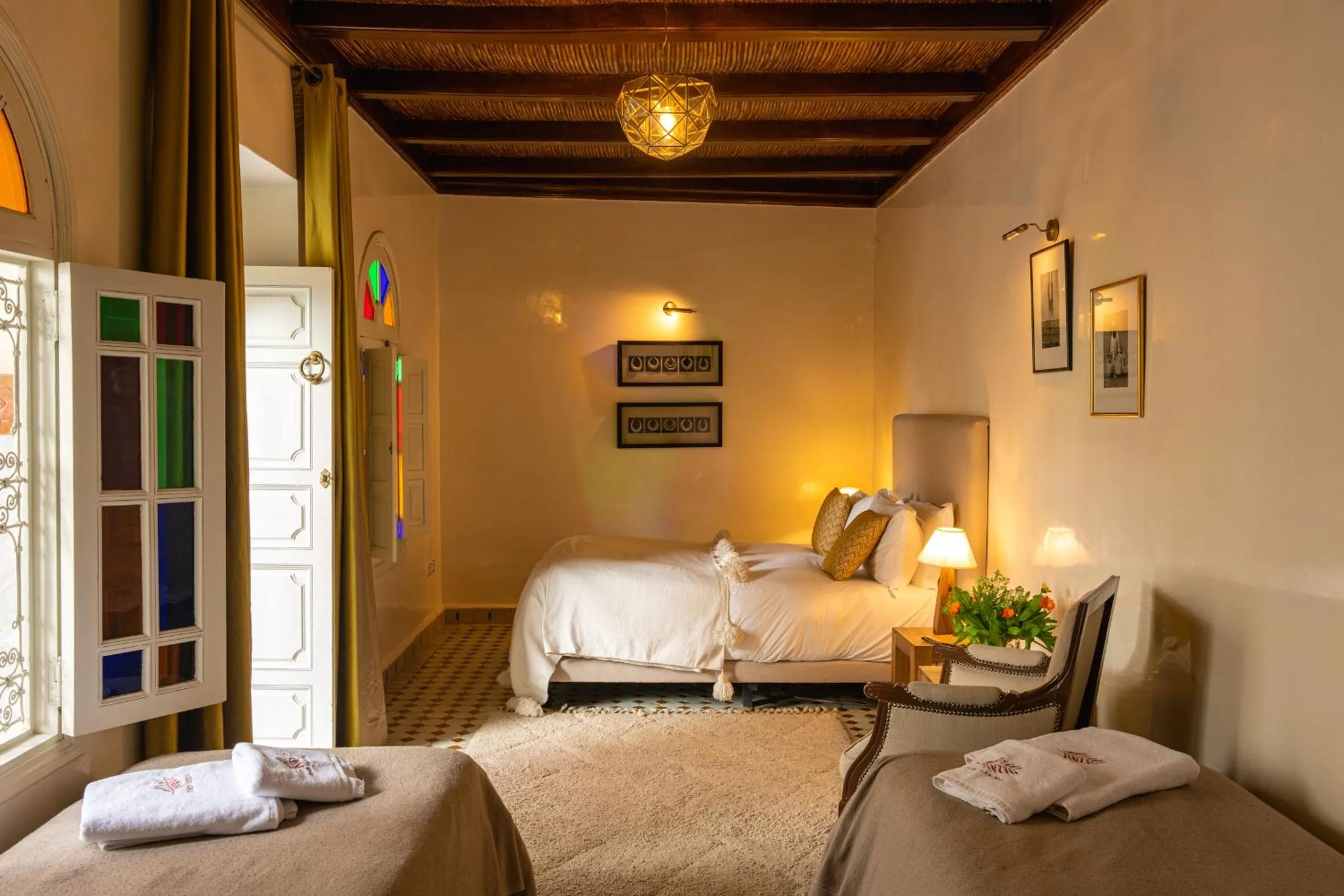 View (from property/room), Bed in Riad LAMDINA