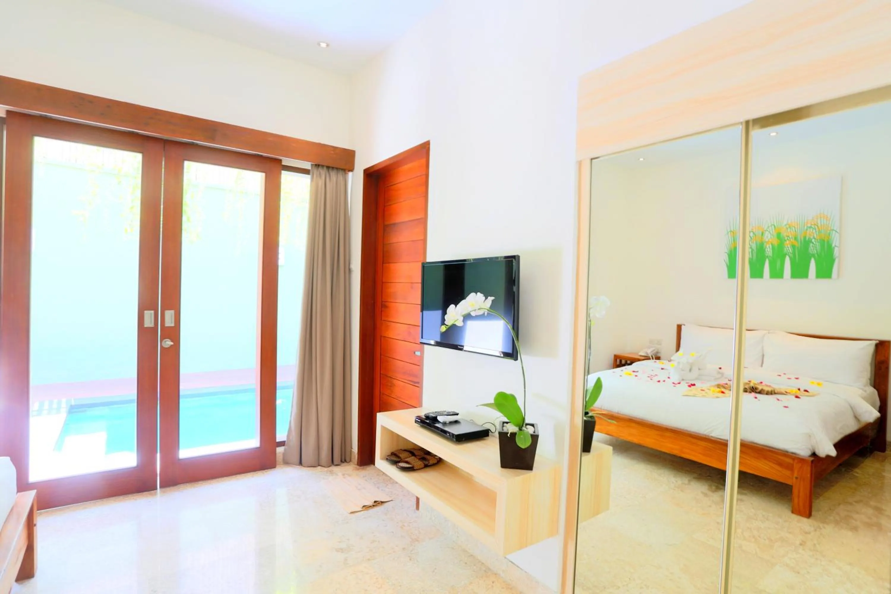 Bed in Jas Green Villas and Spa