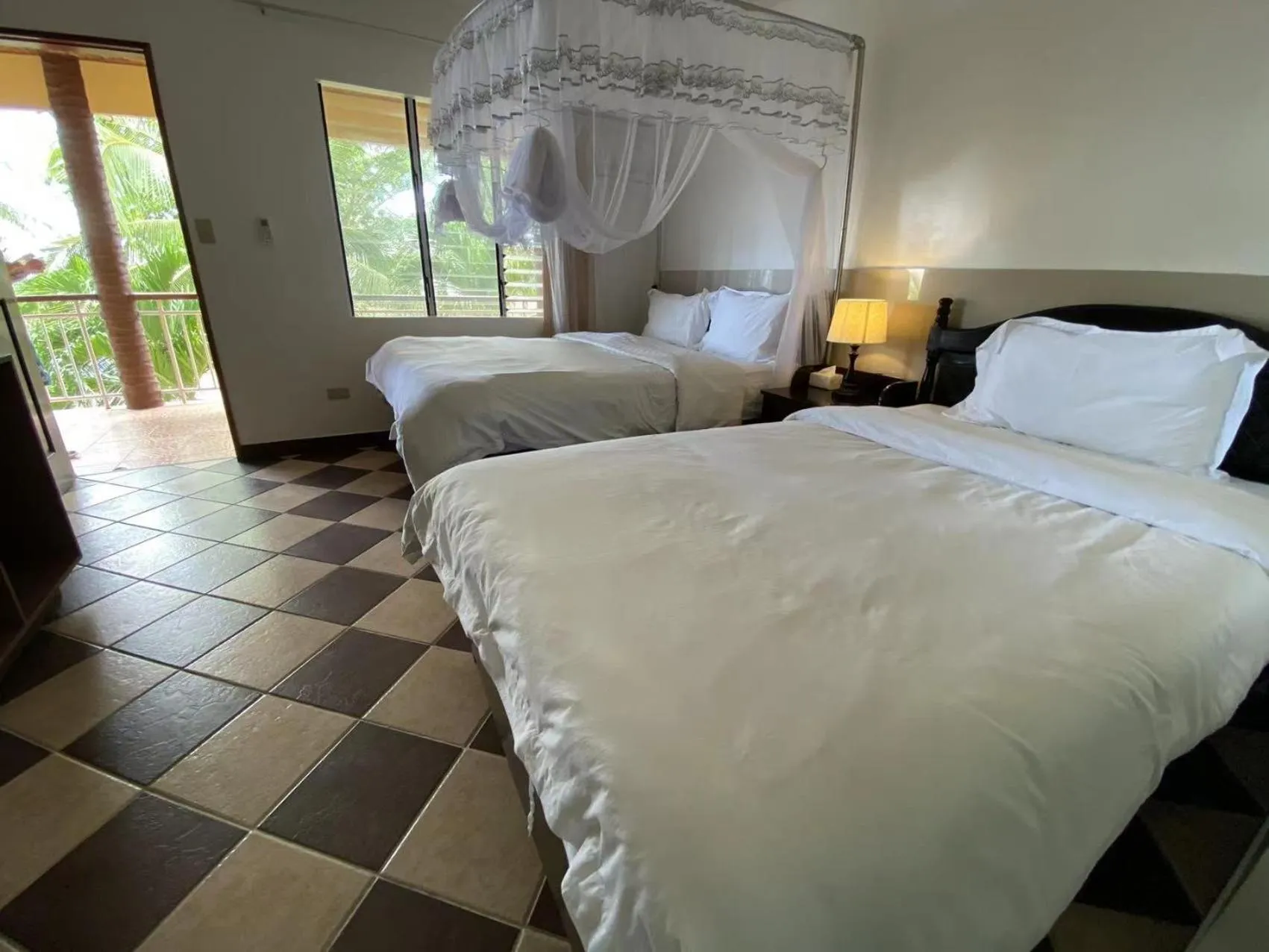 Bed in Azure Camotes Resort Hotel