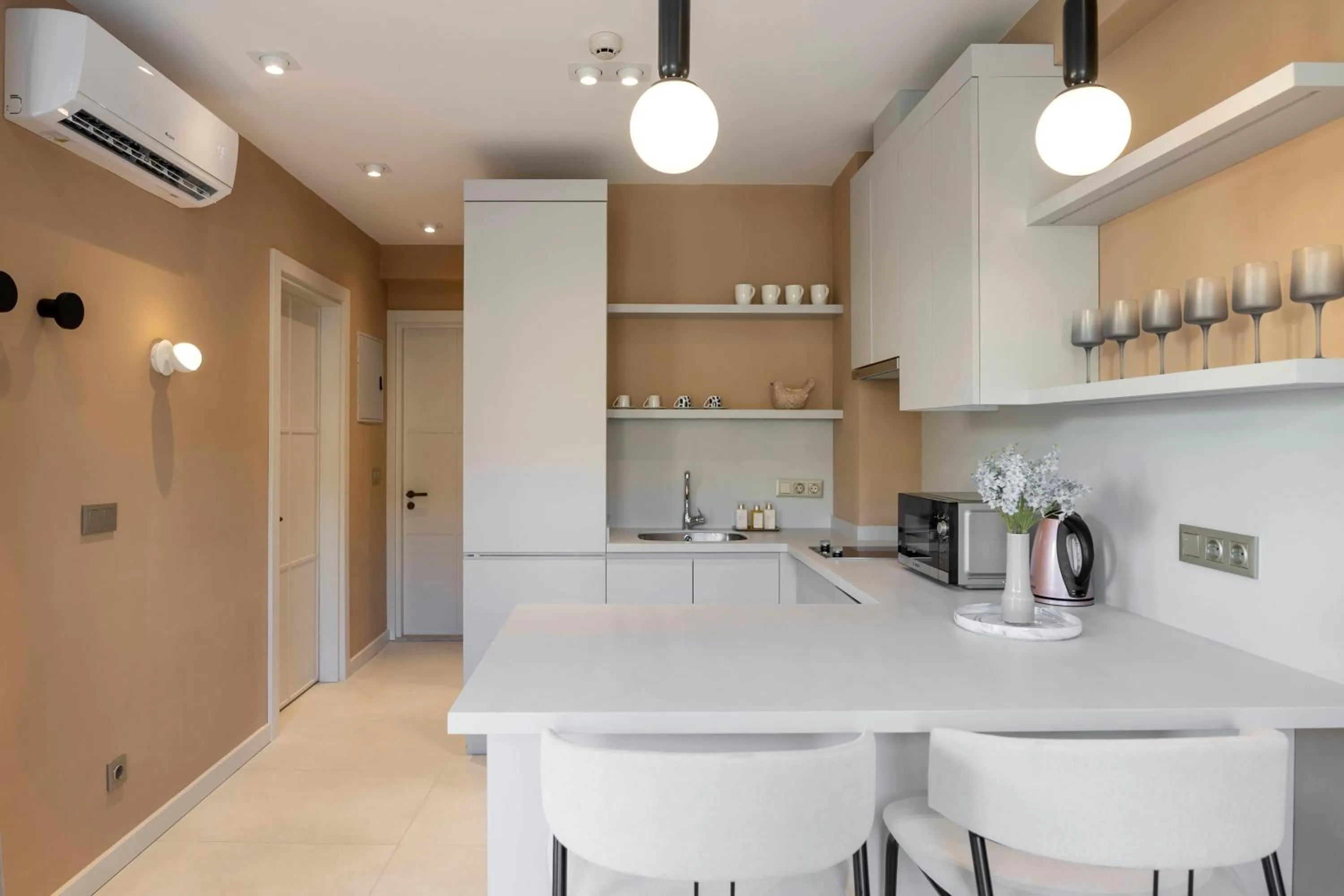 Kitchen or kitchenette in Renovu Apart Bodrum