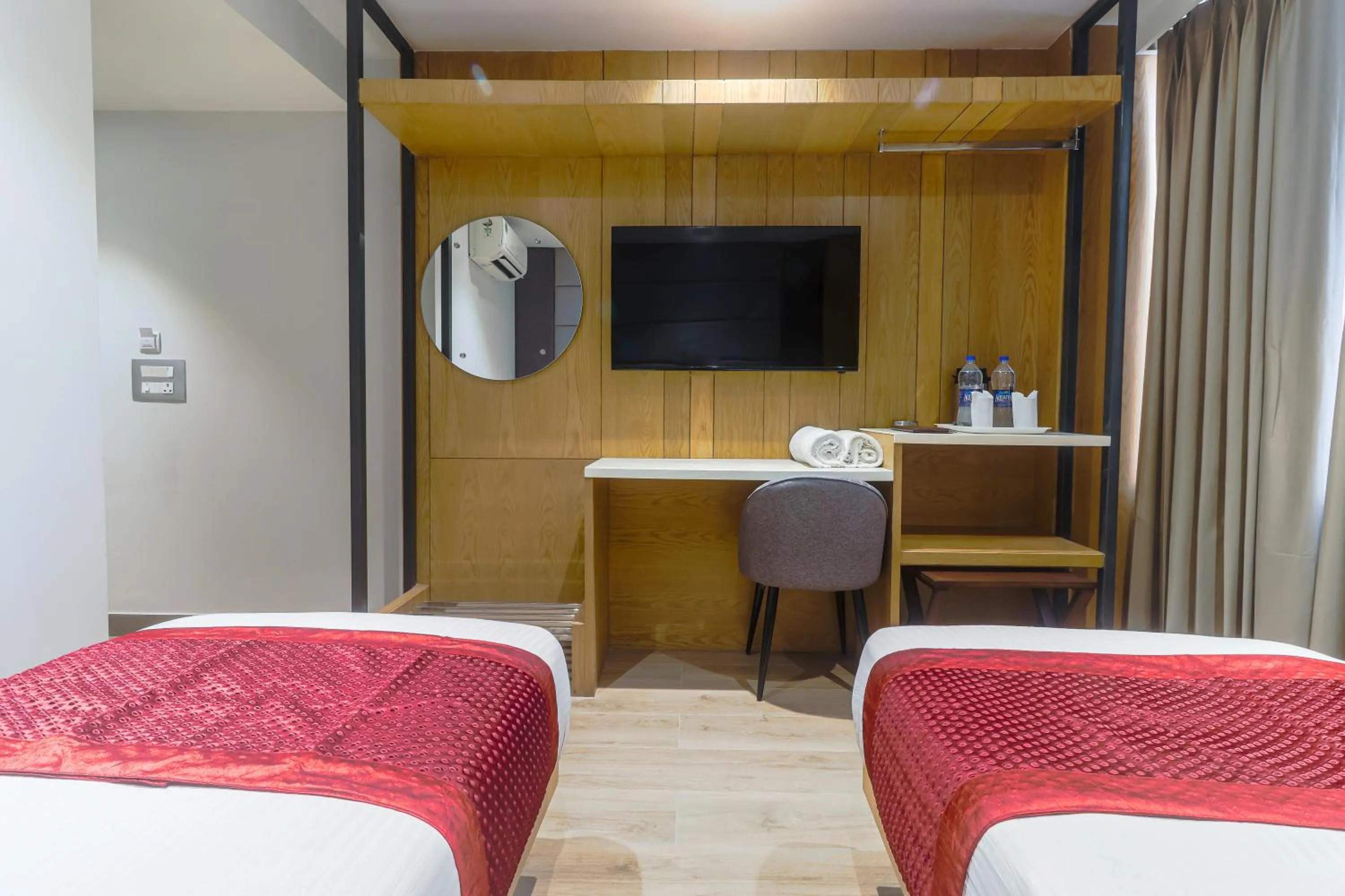 Communal lounge/ TV room, Bed in Hotel Bricks, Karol Bagh, New Delhi