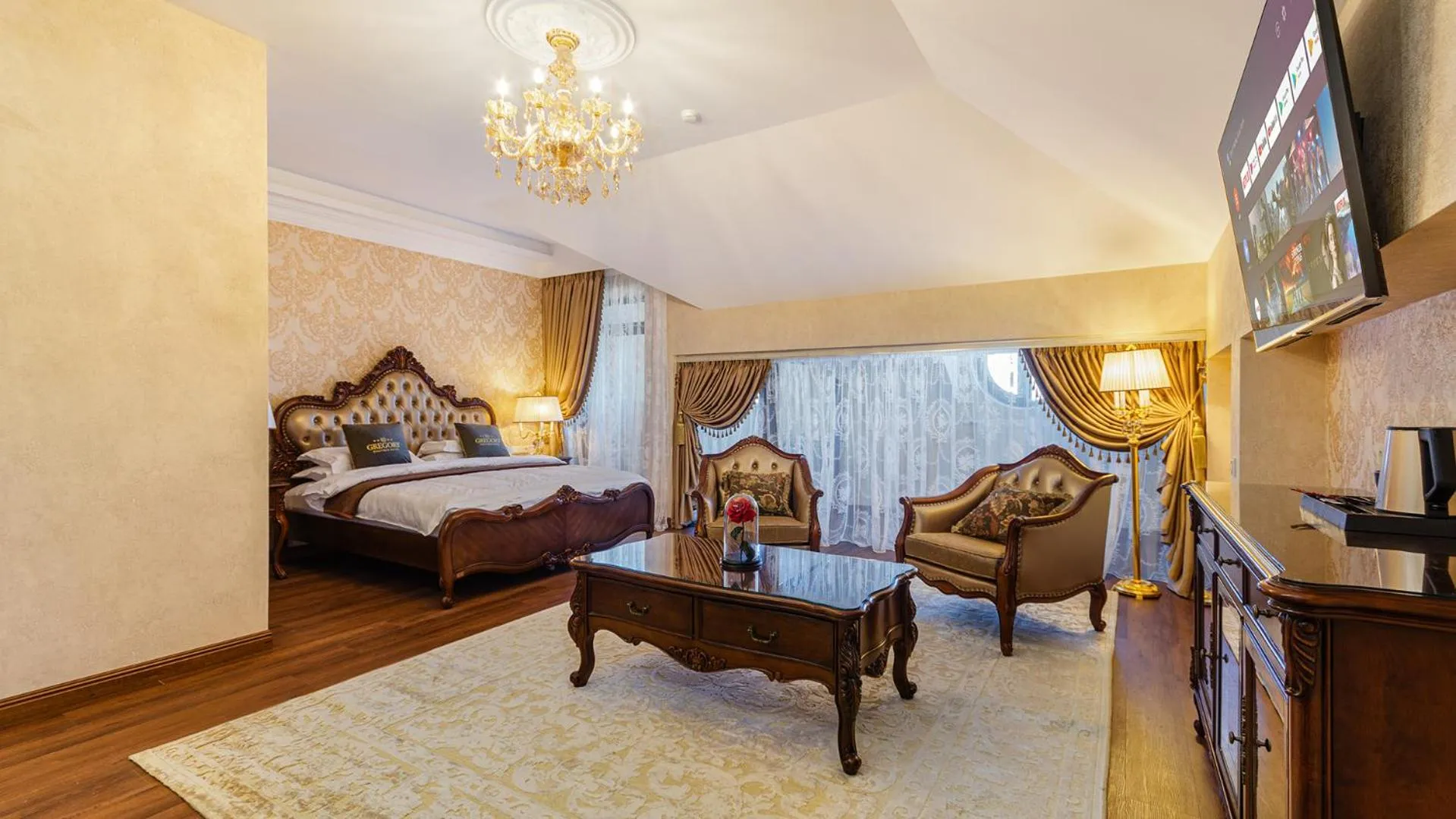 Seating area, Bed in GREGORY Boutique Hotel Chisinau