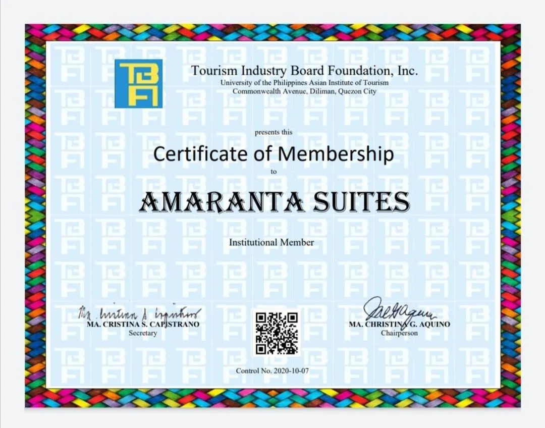 Certificate/Award in AMARANTA SUITES