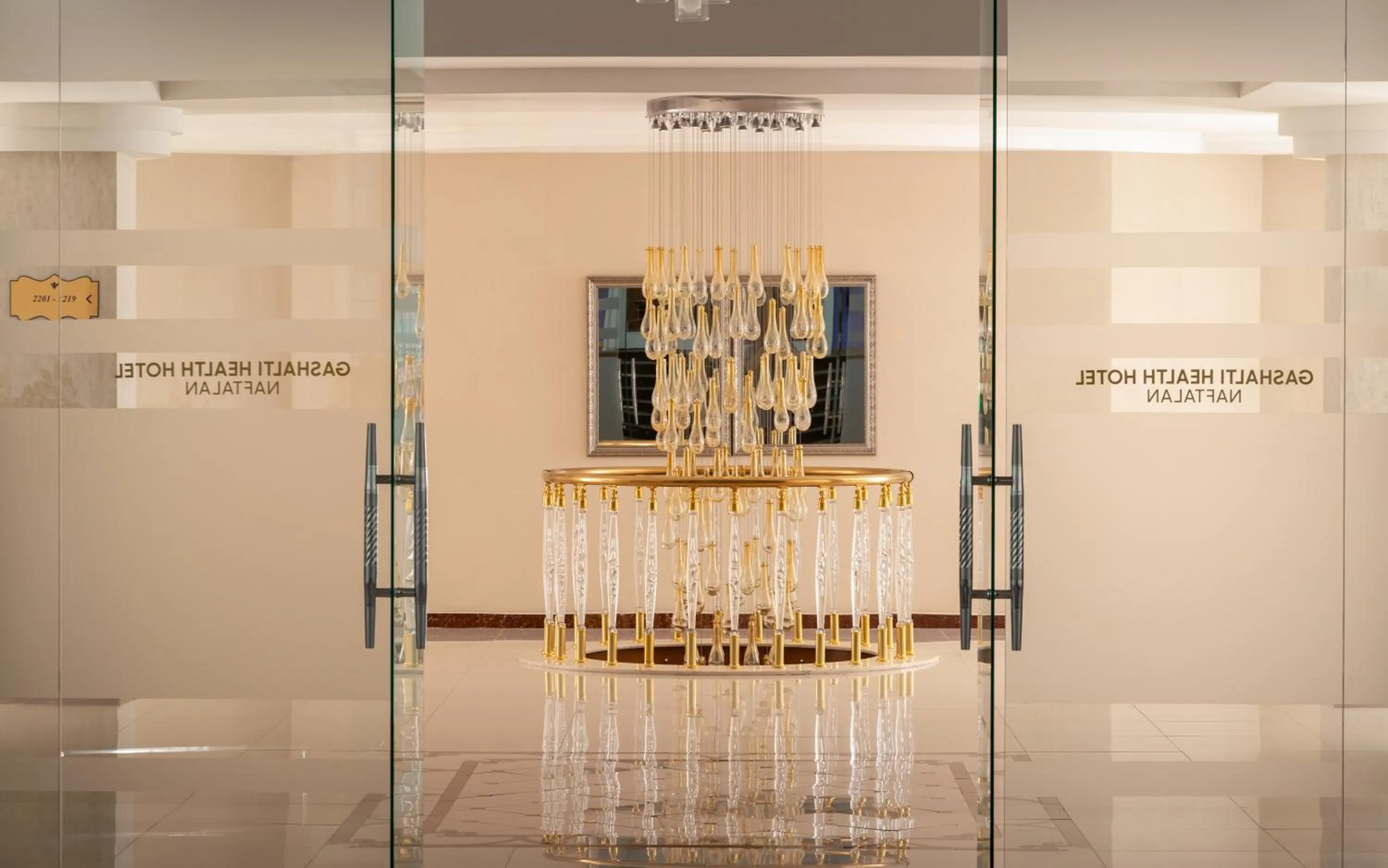 Decorative detail in Gashalti Health Hotel Naftalan