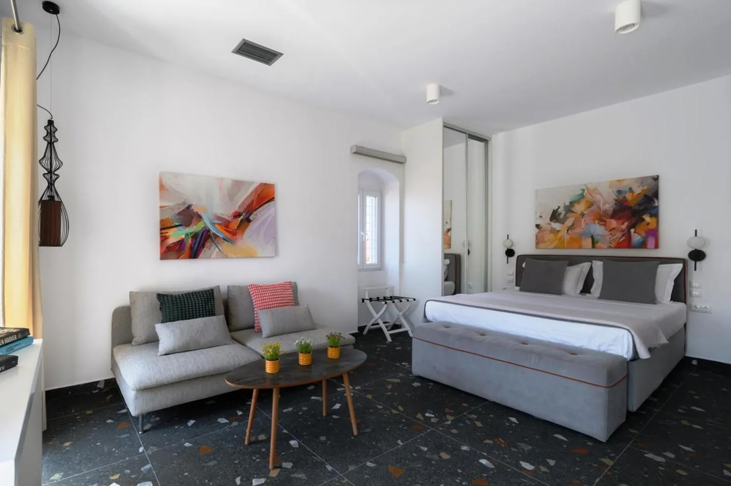 Bedroom, Bed in Blue Sky House