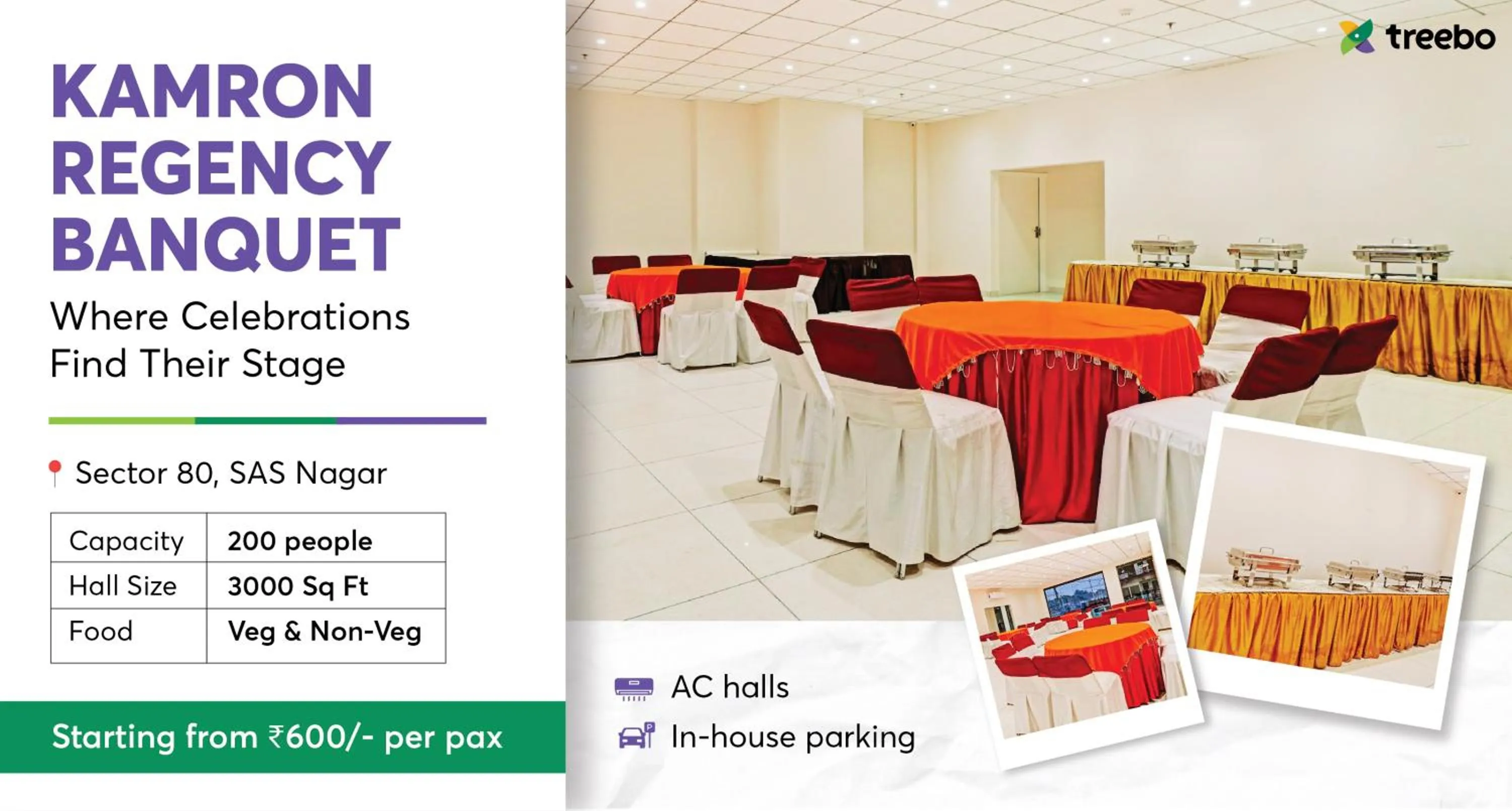 Banquet/Function facilities in Treebo Kamron Regency Sector 80