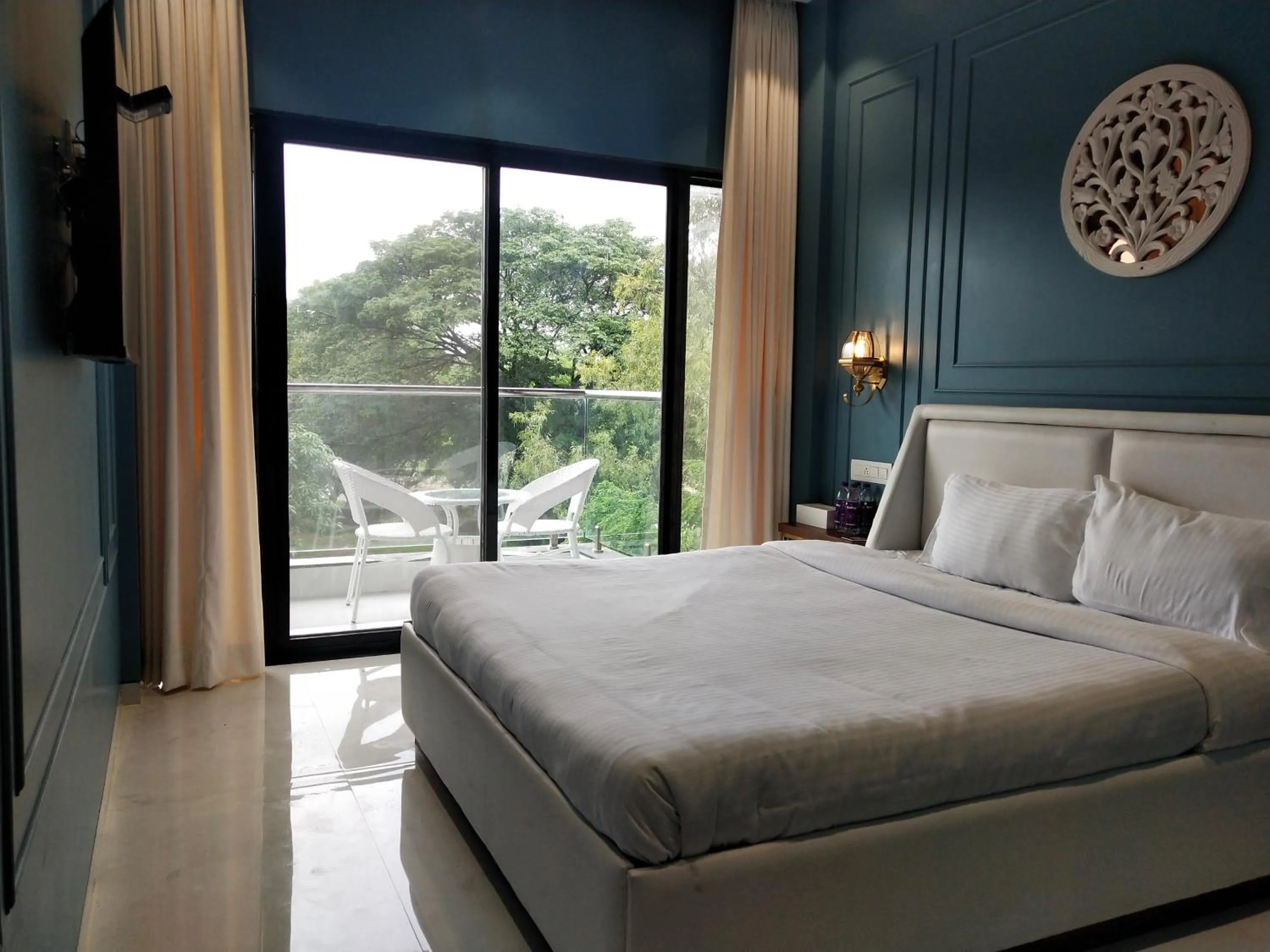 Bed in Paramount Riverfront Resort & Spa, Karjat