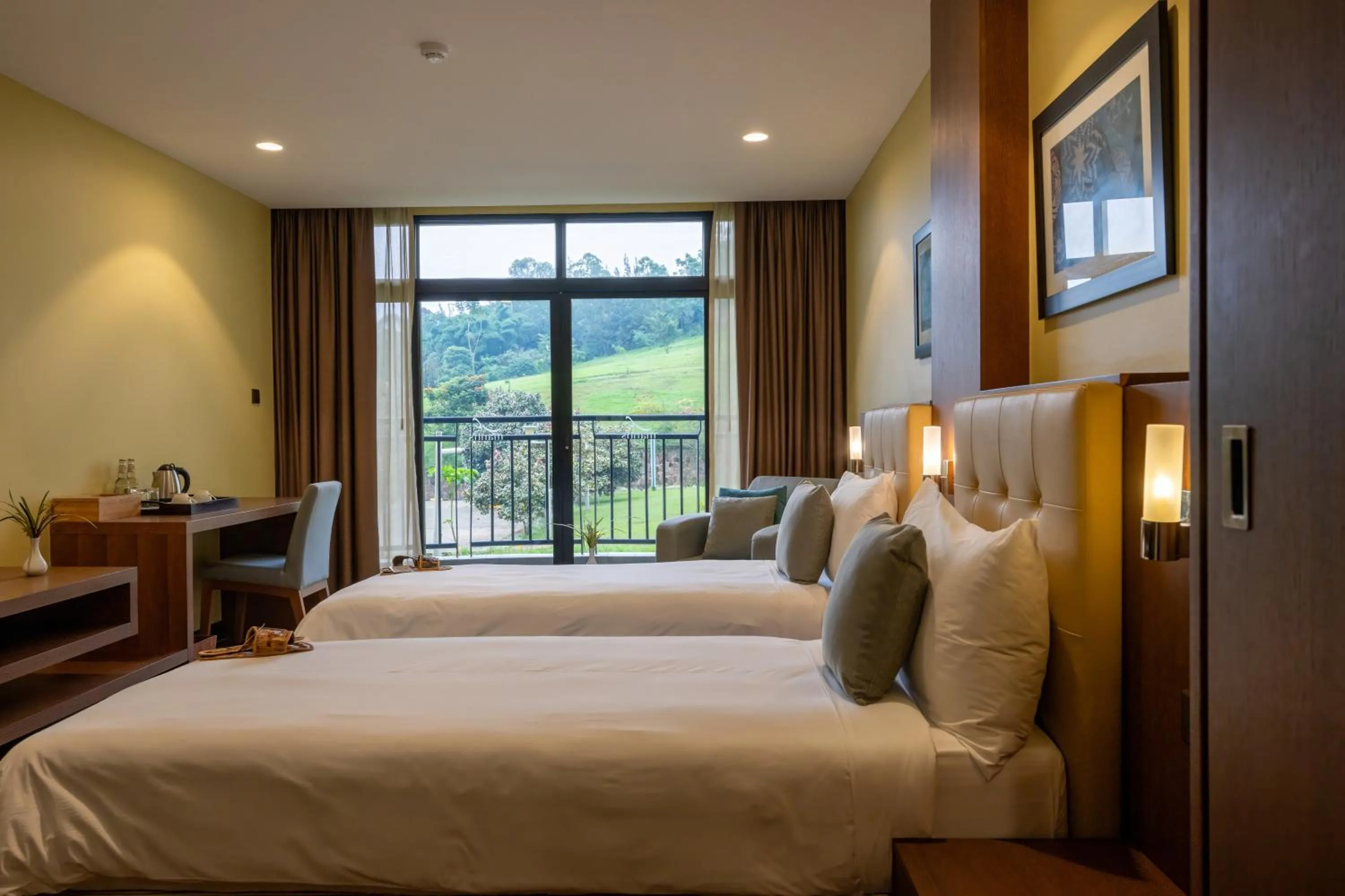 Bed in Mantis Kivu Marina Bay Hotel