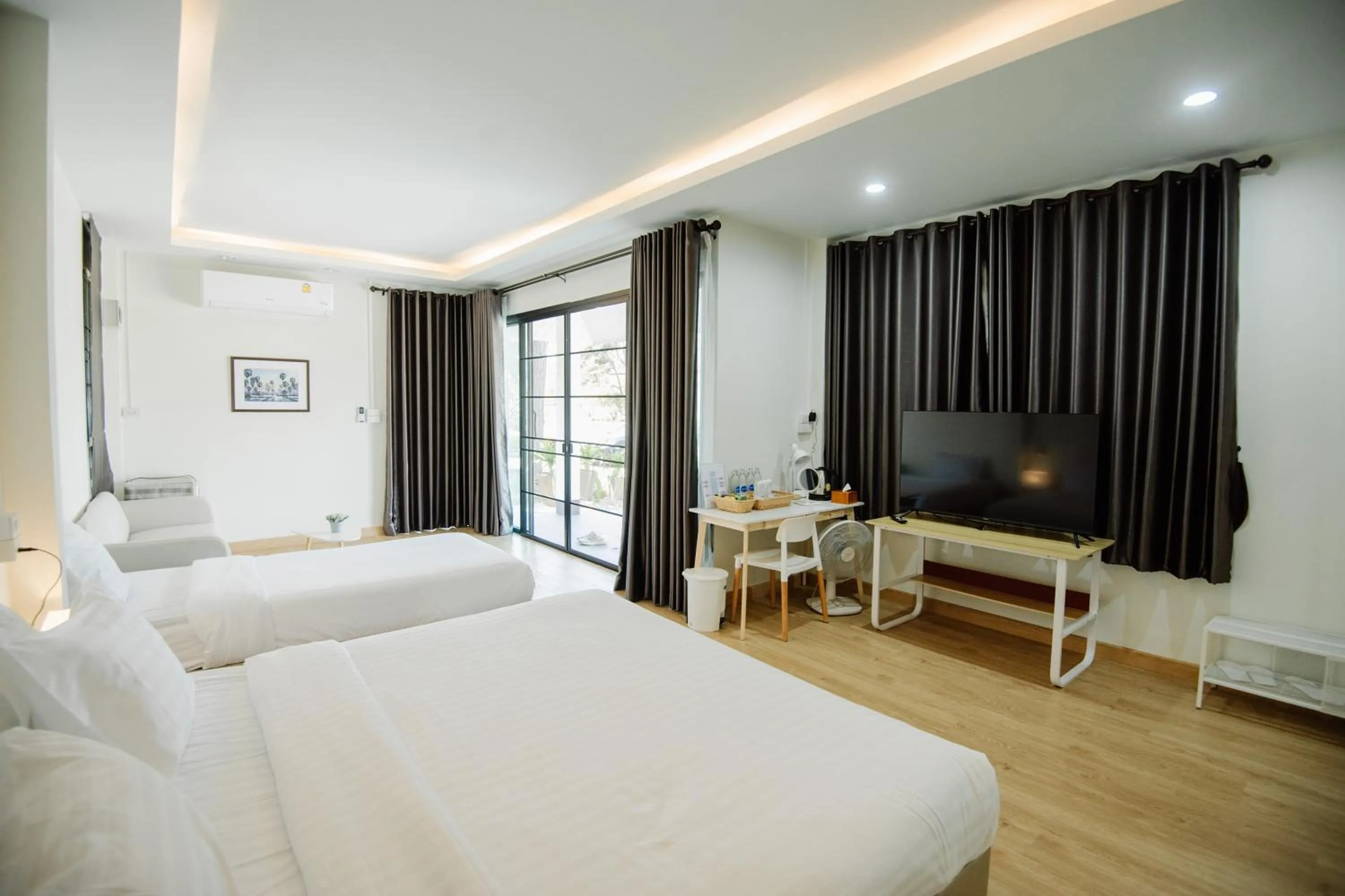 Bed in Phorpun Resort Lampang