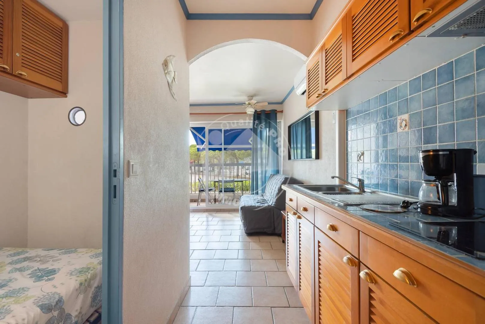 AS21387 - Studio grande cabine avec parking privé à 200m de la plage